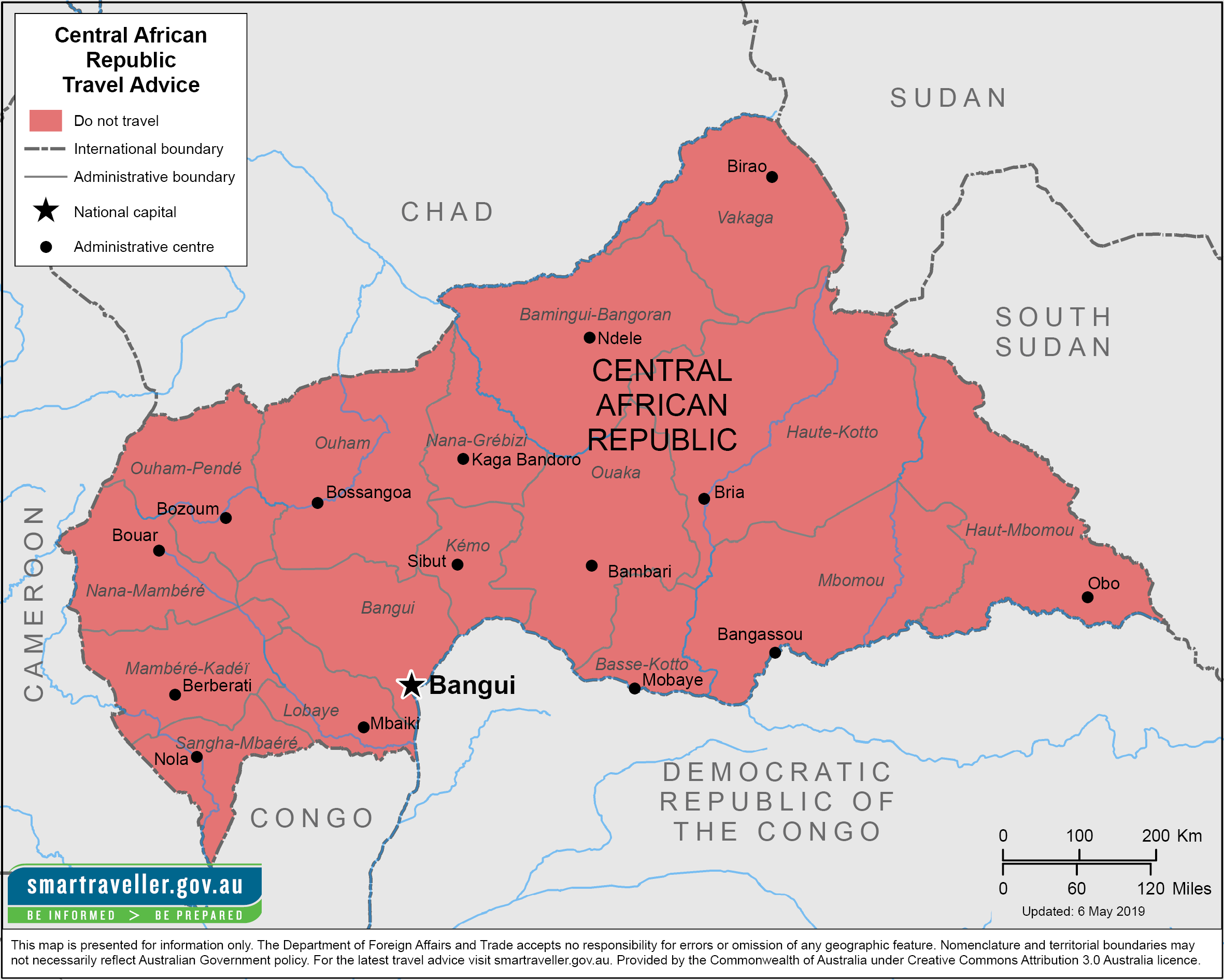 fco travel advice central african republic