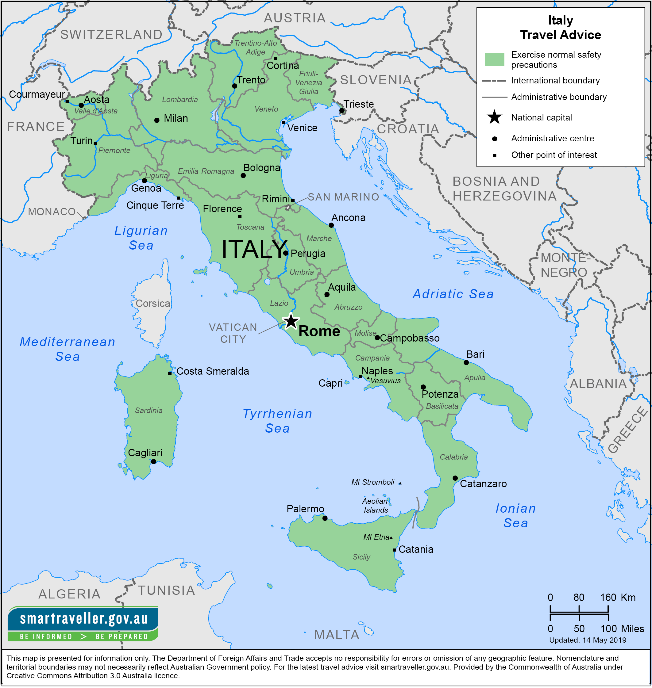 Detailed Map Of Italy With Cities