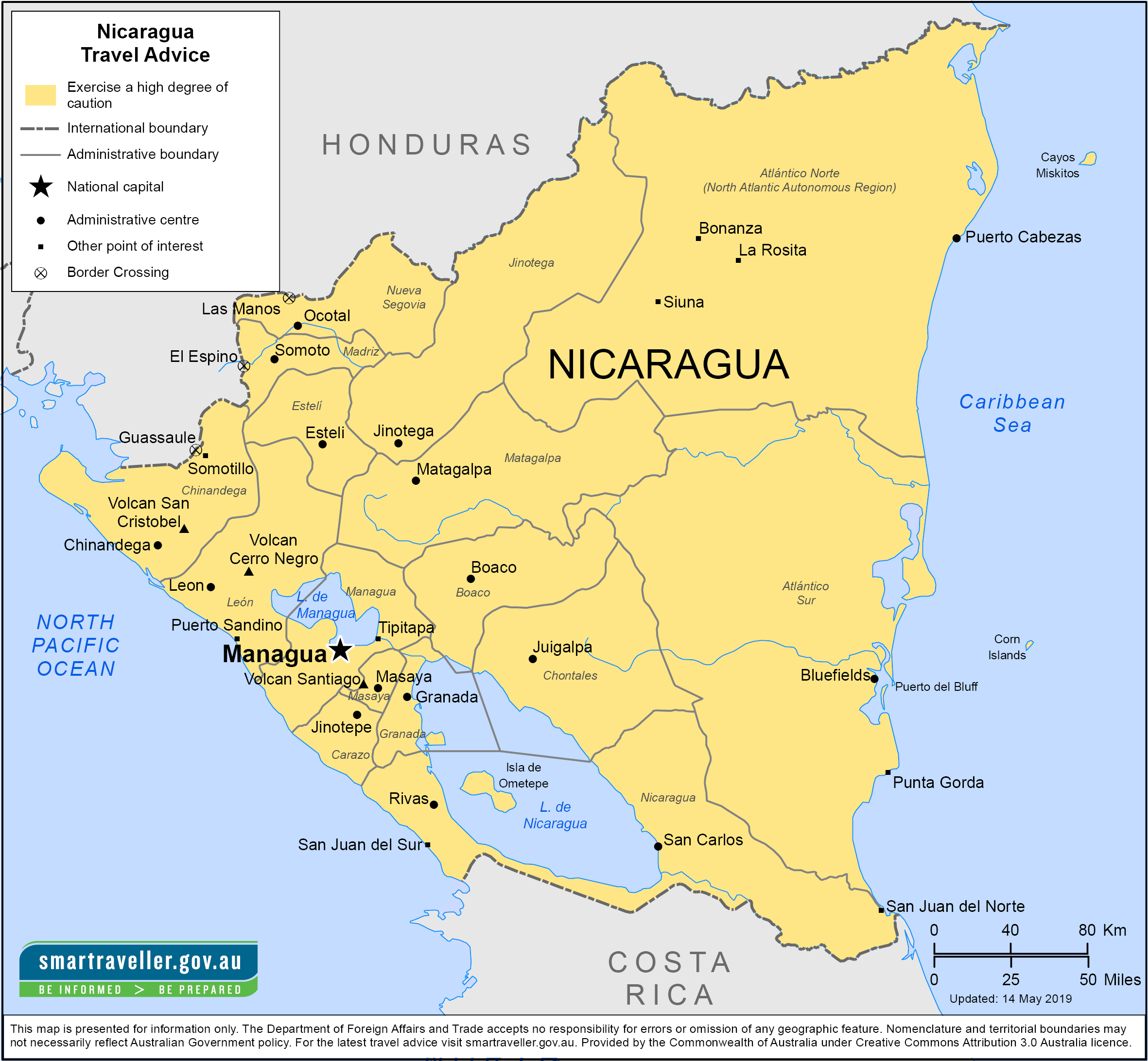 nicaragua travel advisory 2023