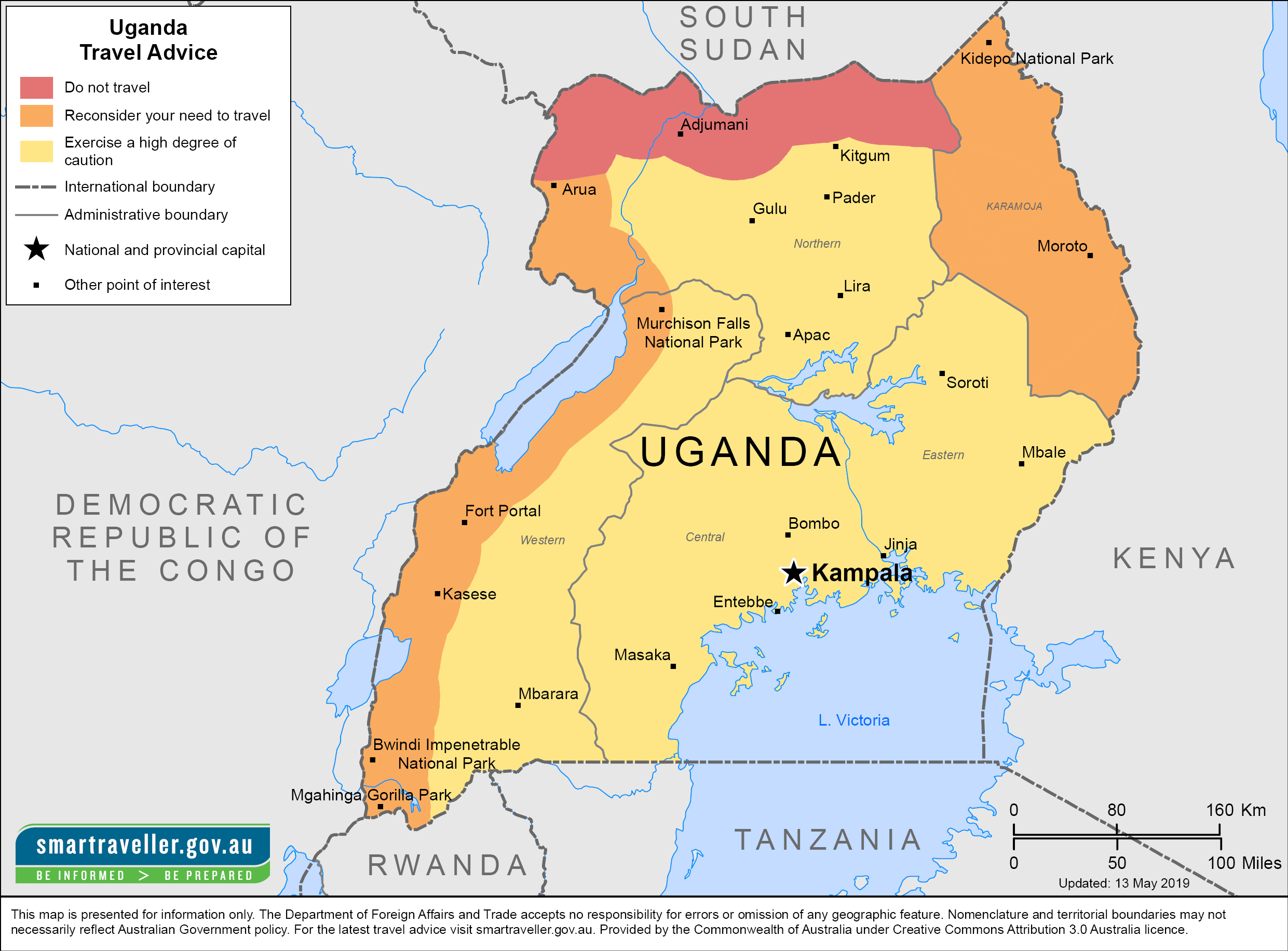 uganda tourist map