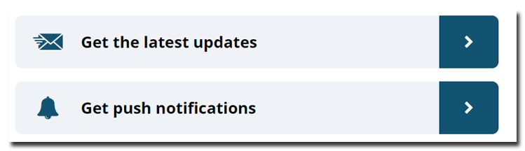Subscribe button on a travel advice page