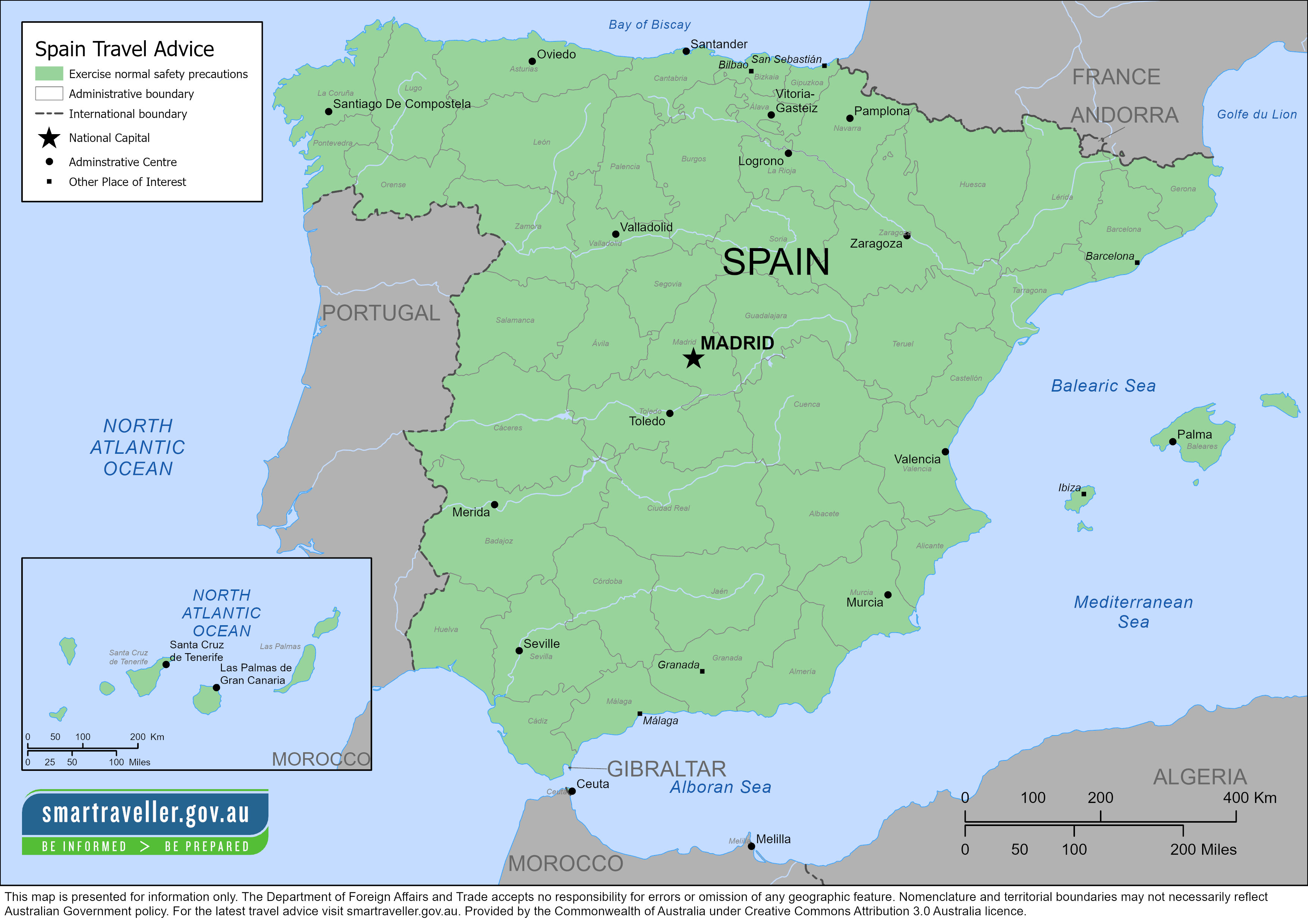 government travel advice spain