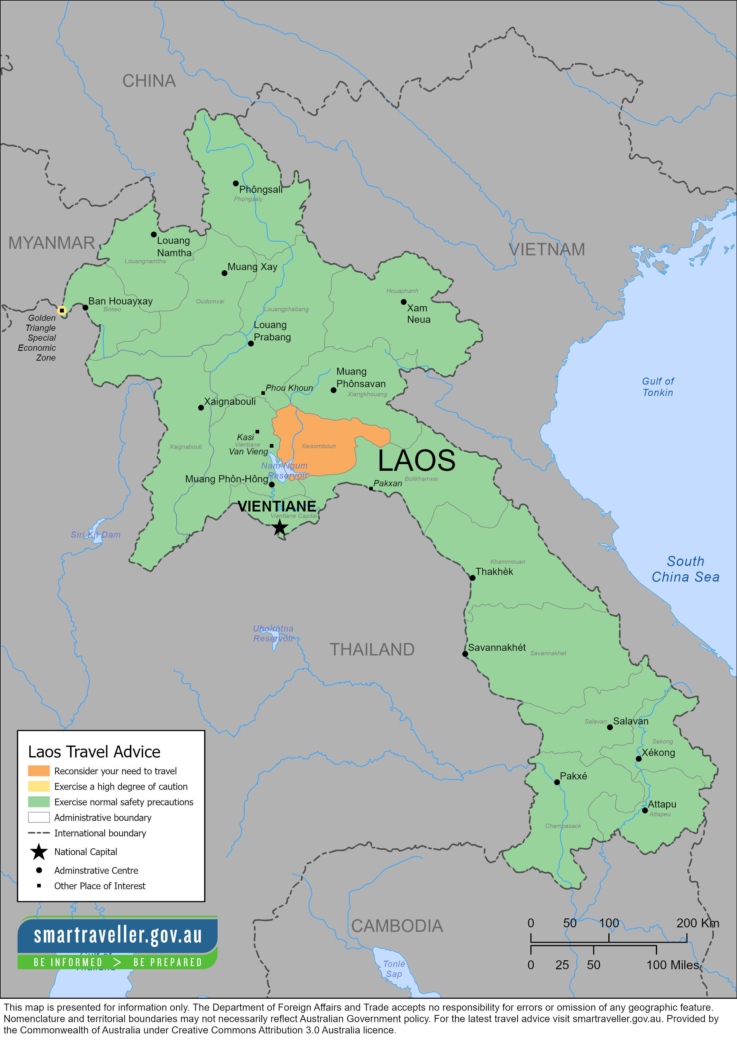 Laos Country map - December 2022