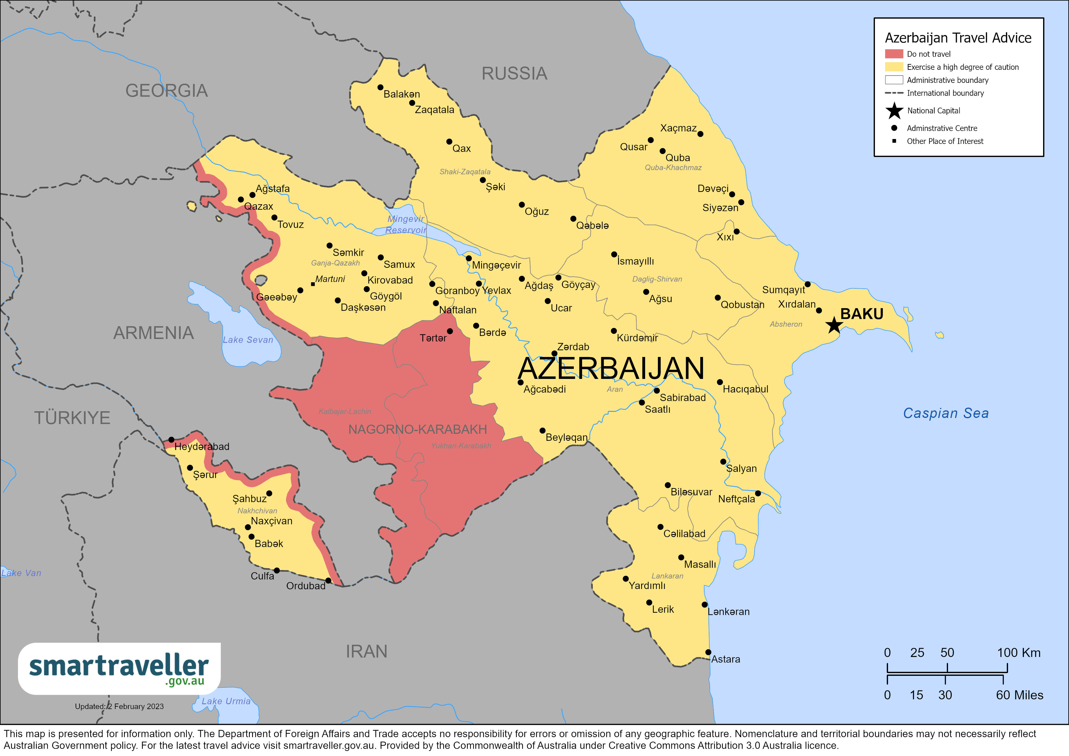 Azerbaijan Map Feb 2023