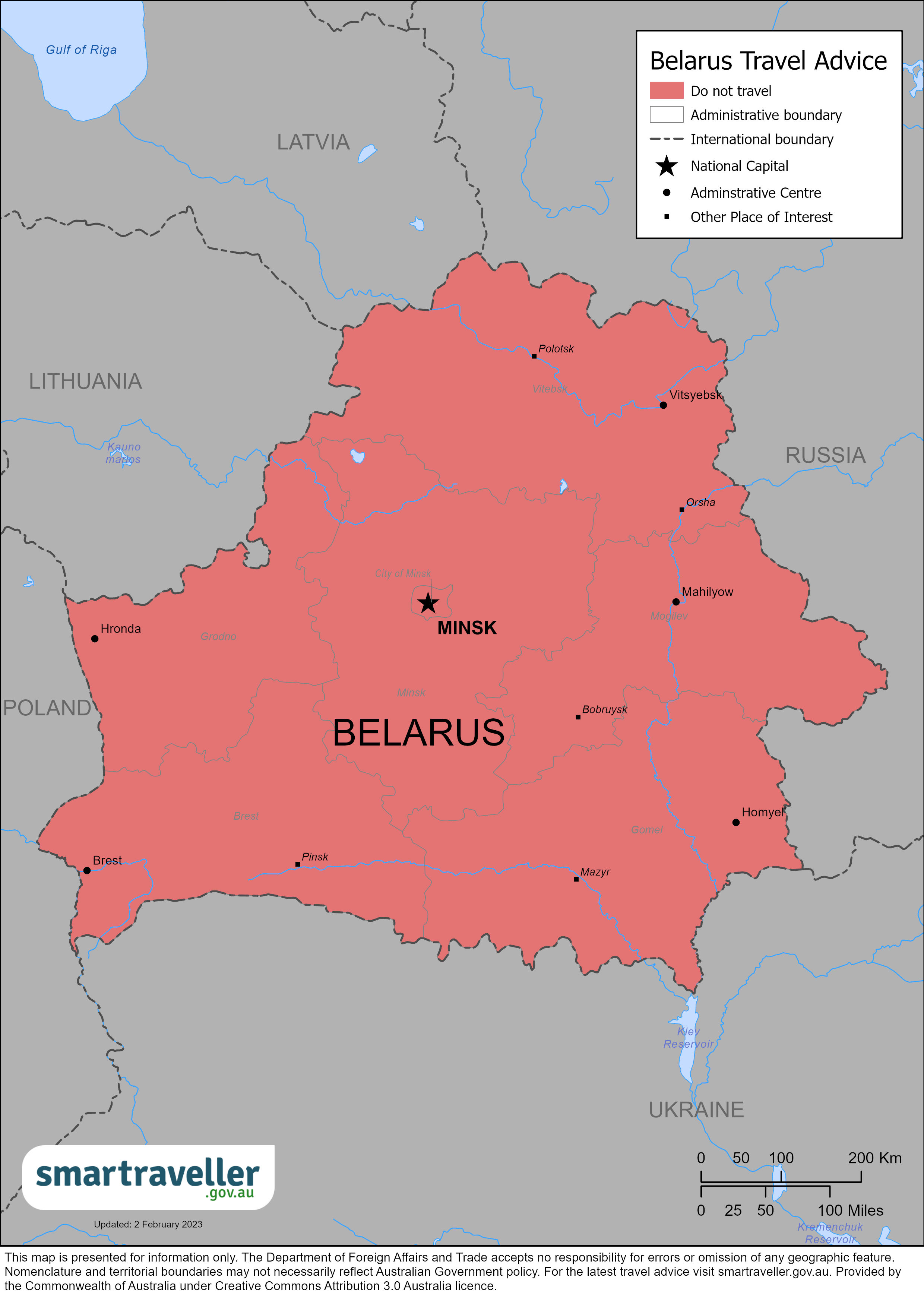 Belarus Map Feb 2023