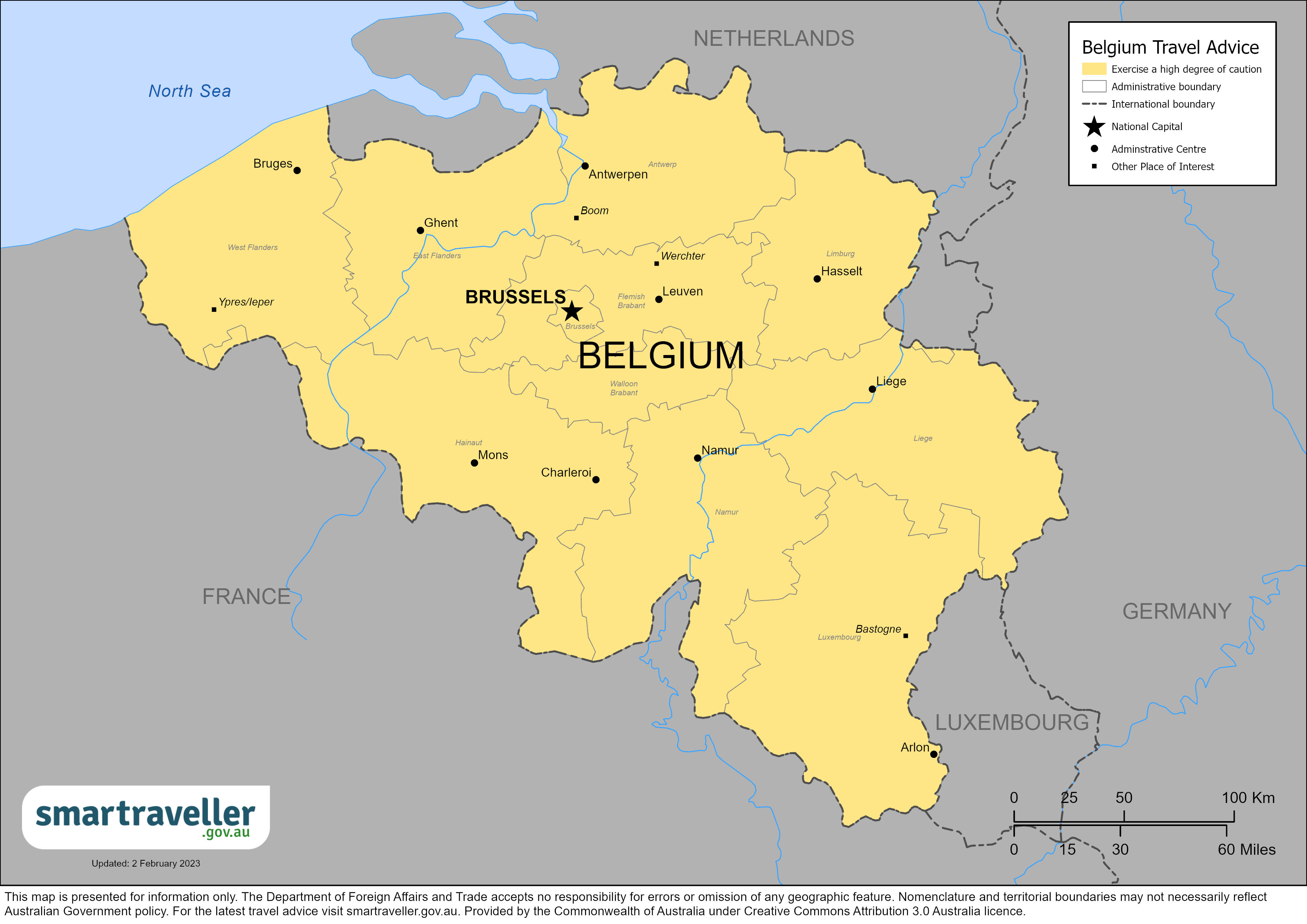 Belgium Map Feb 2023