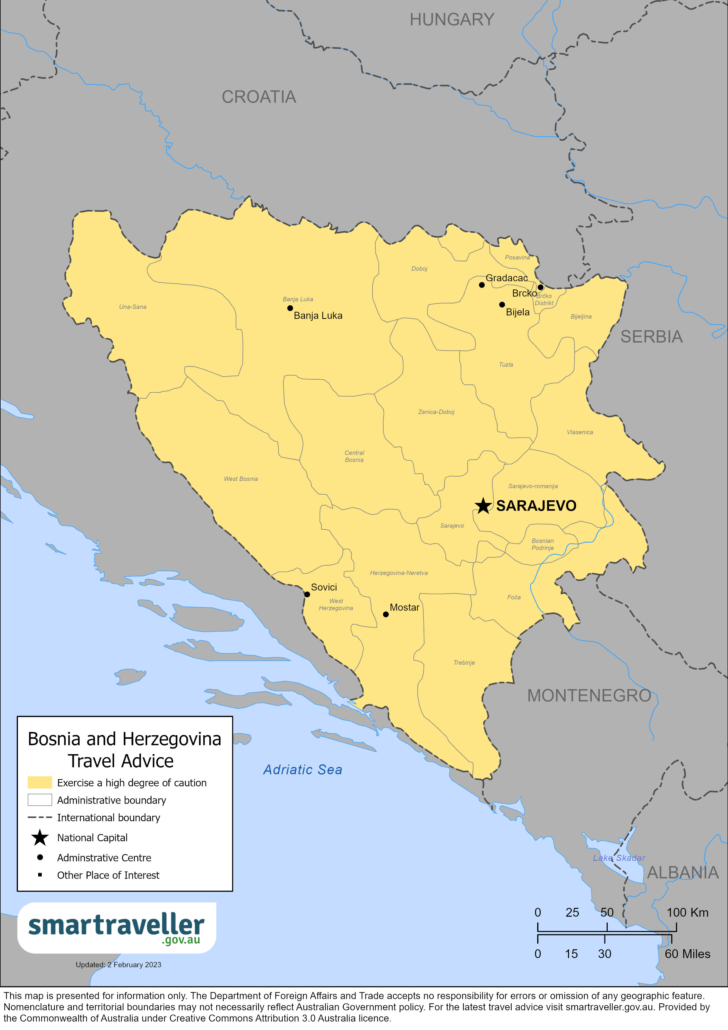 Bosnia and Herzegovina Map 2023