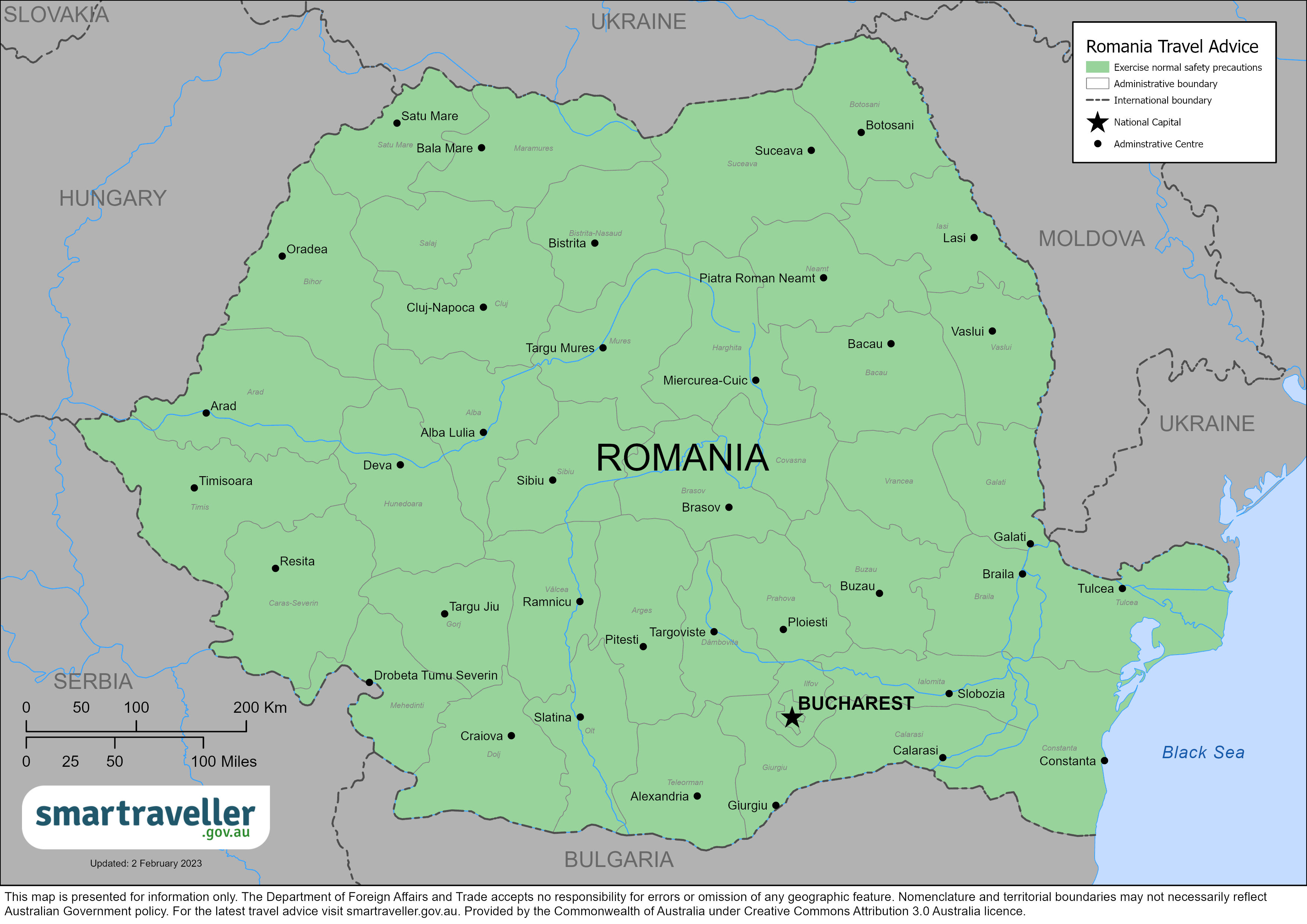 Romania Map Feb 2023