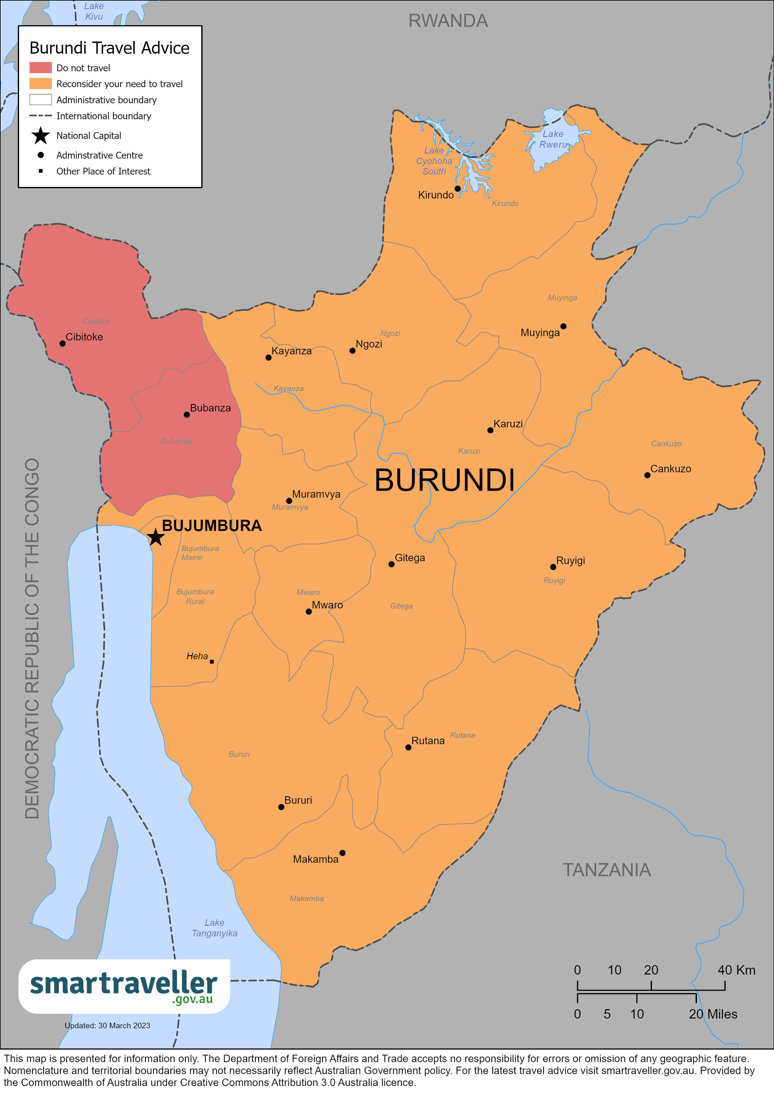 Burundi Map March 2023