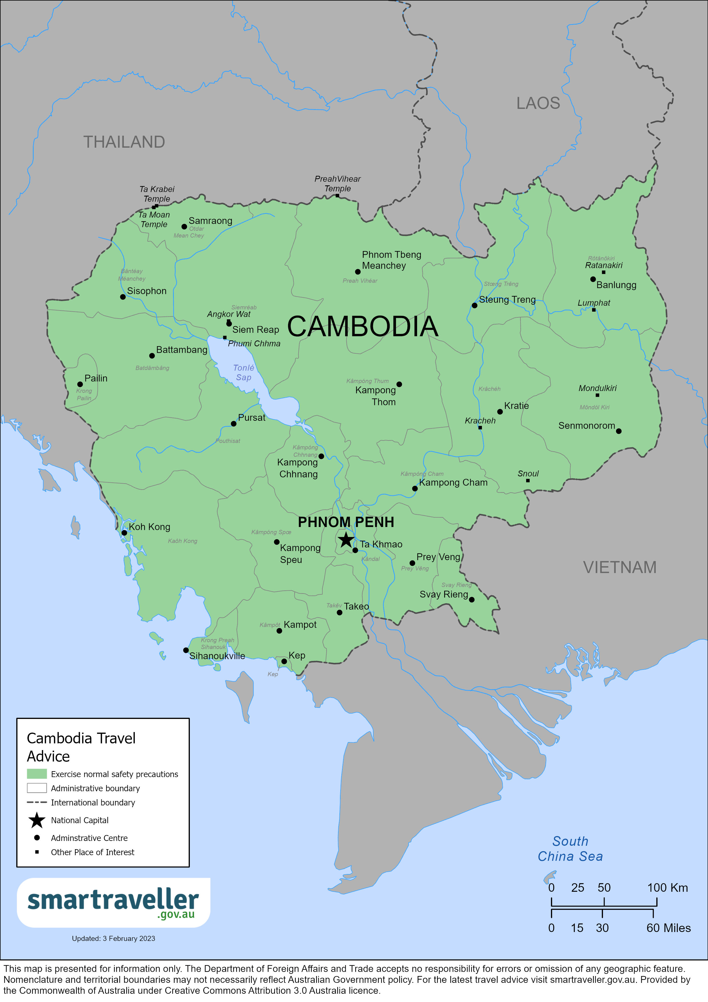 government travel advice cambodia