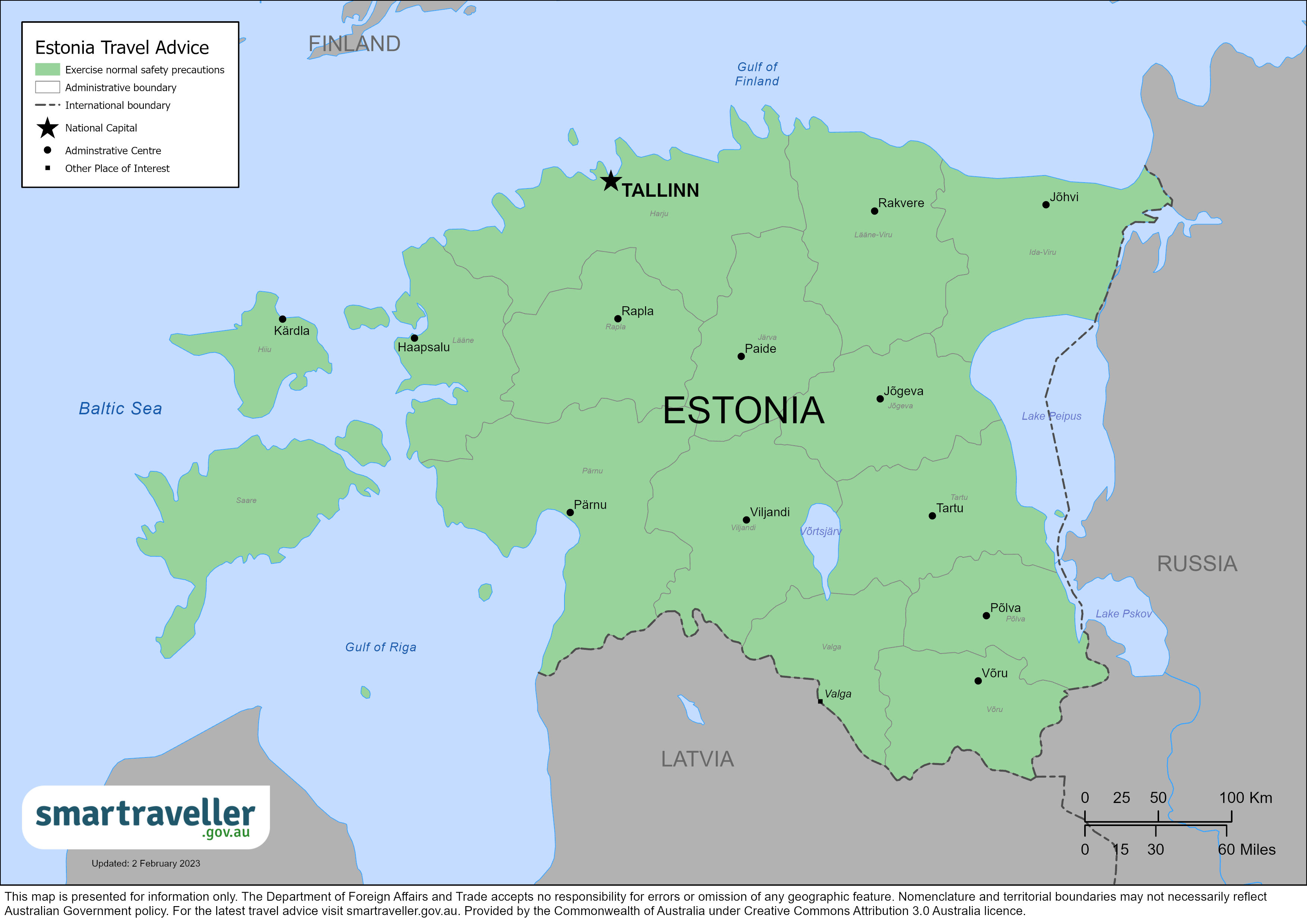 travel warnings estonia