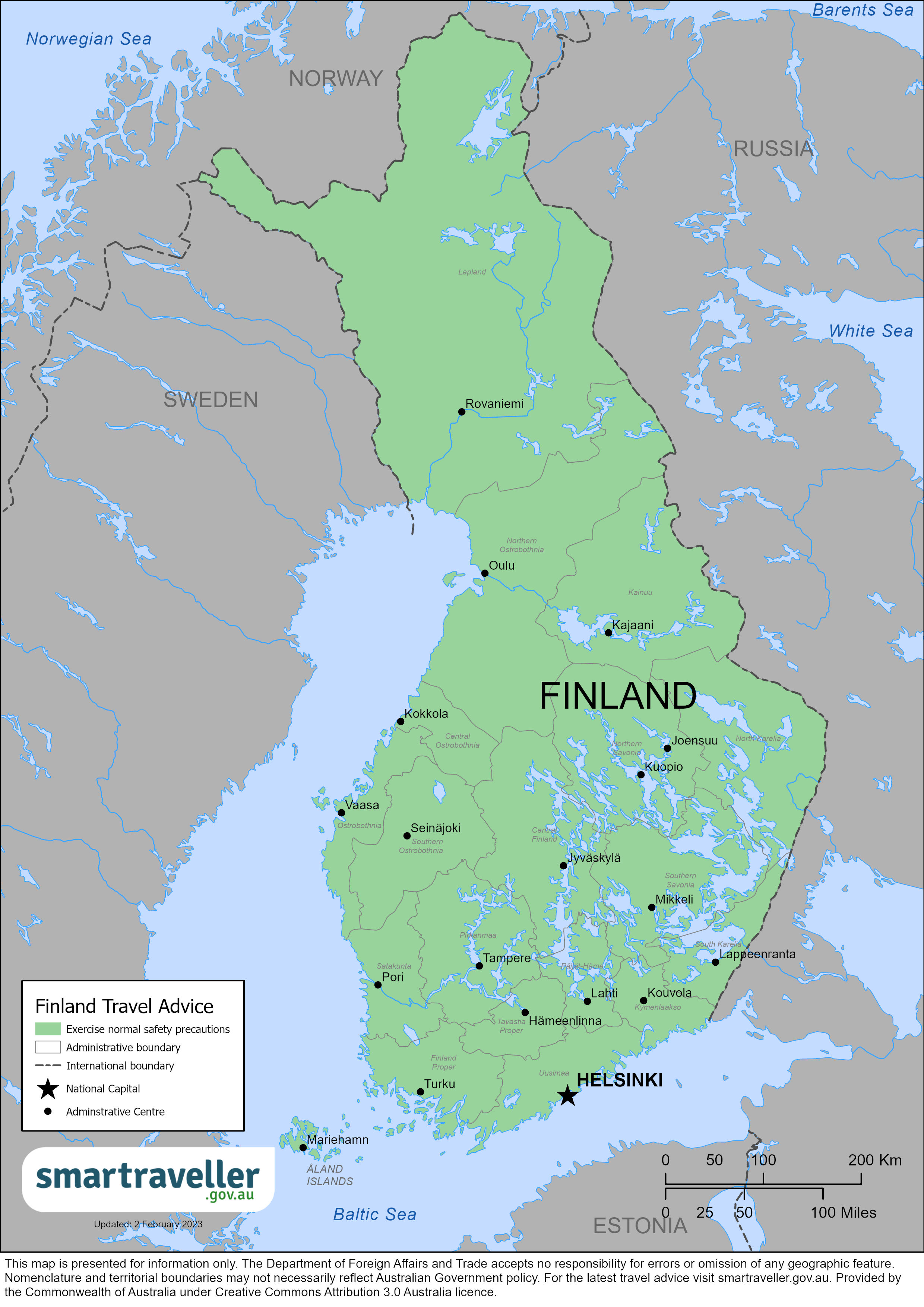 Finland Map March 2023