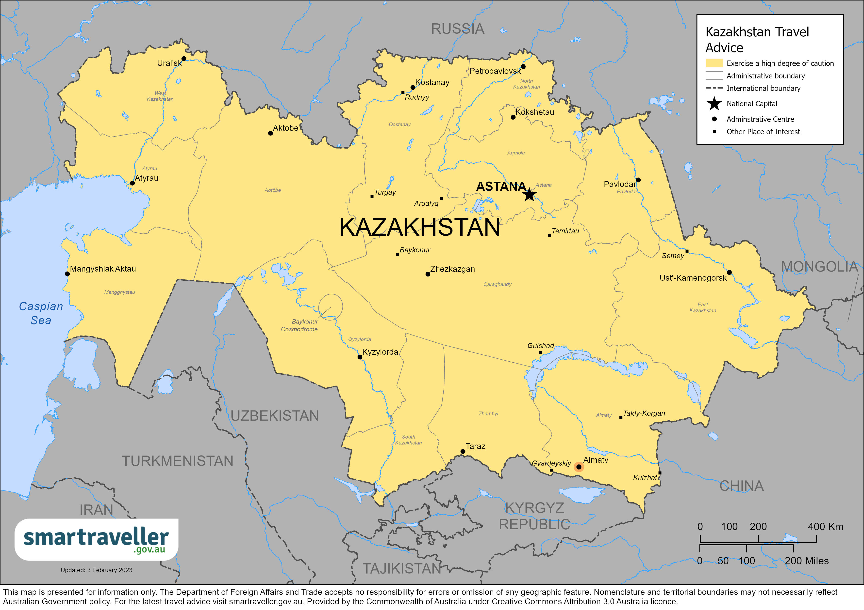 kazakhstan travel warning