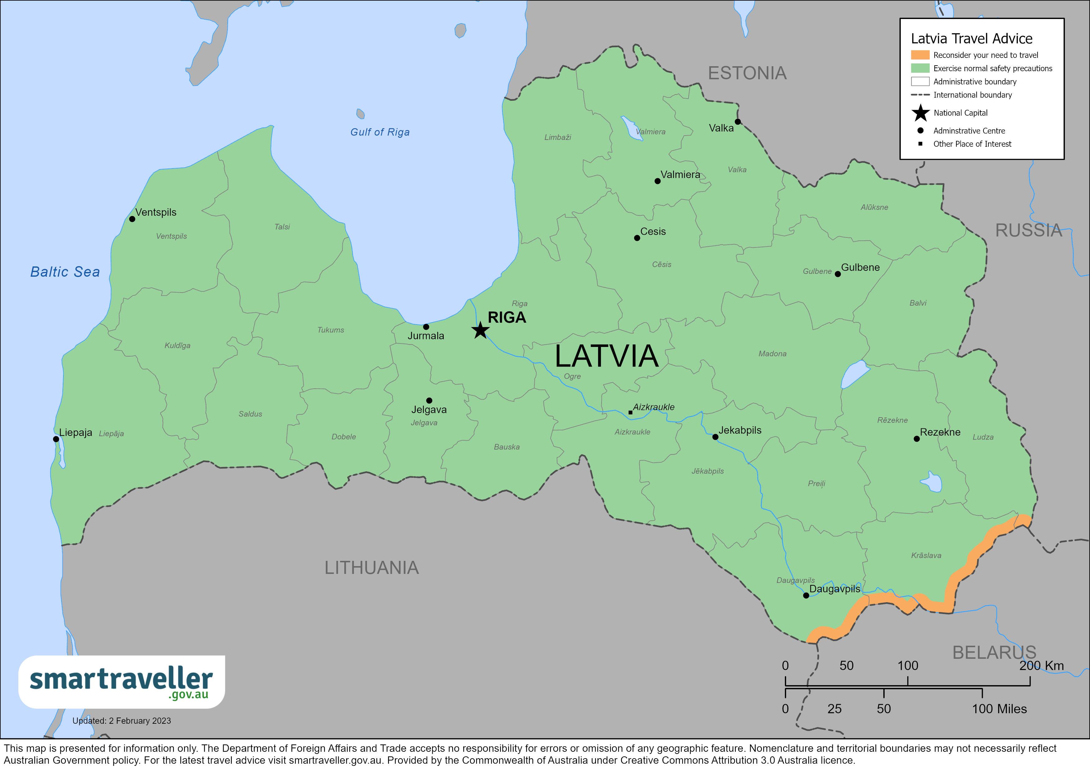 Latvia Map March 2023