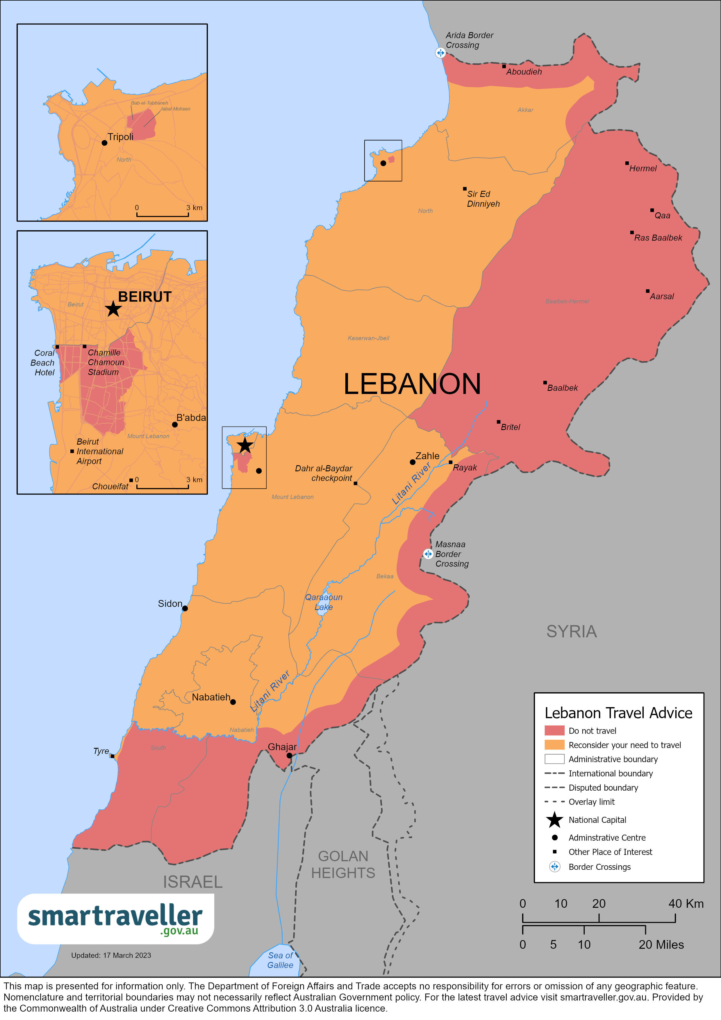 travel alert lebanon