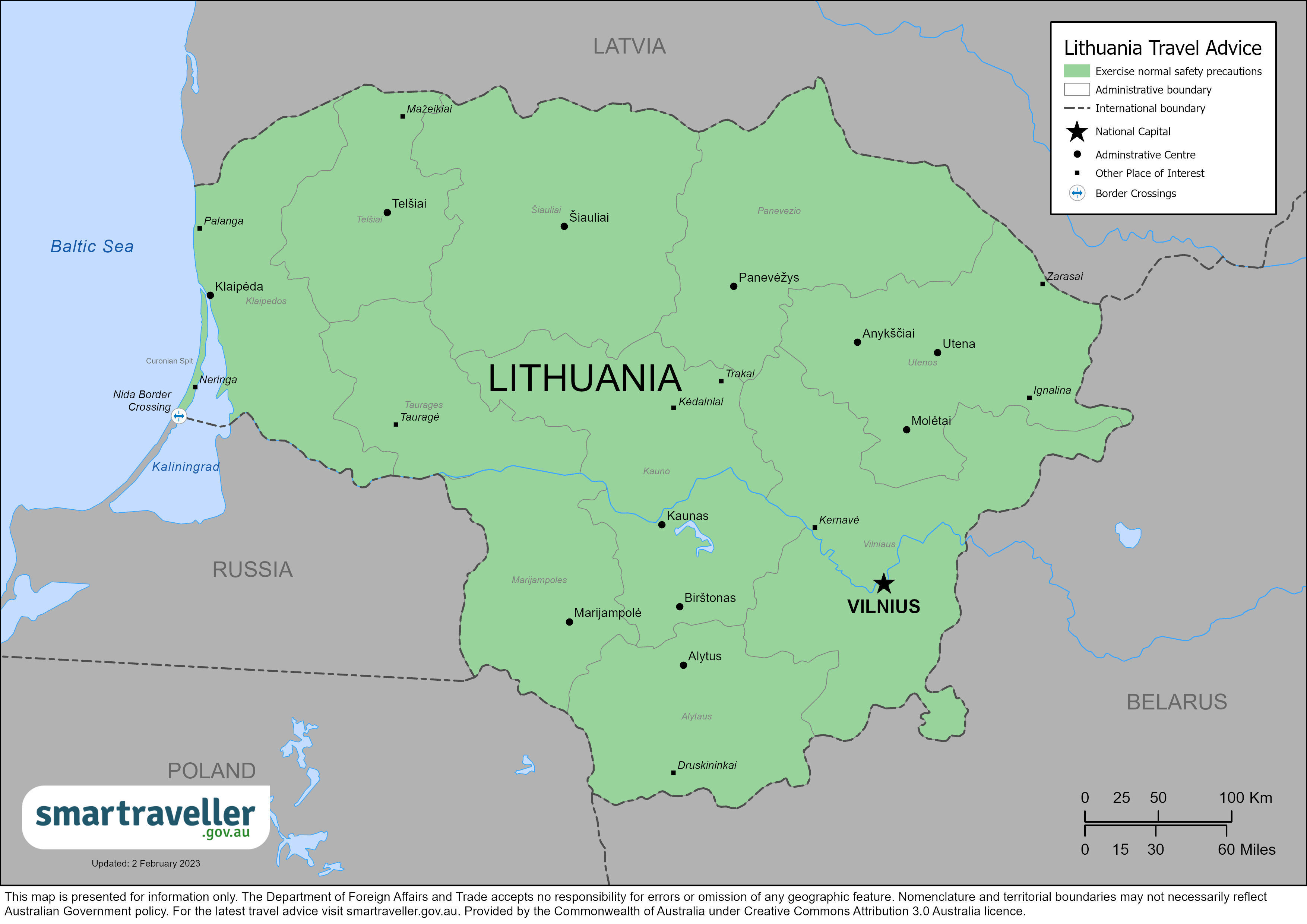 Lithuania Map March 2023