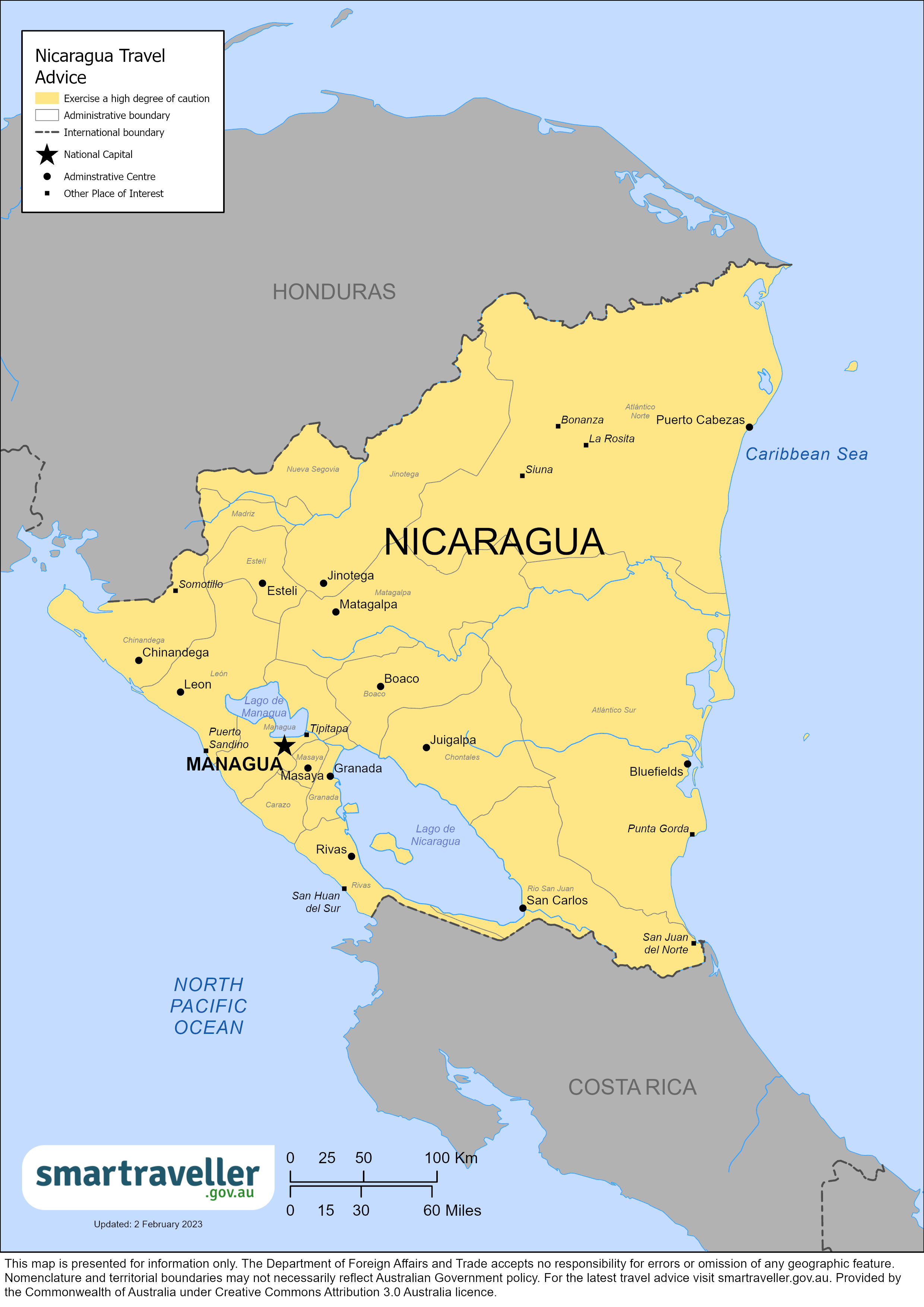 nicaragua travel advisory 2023