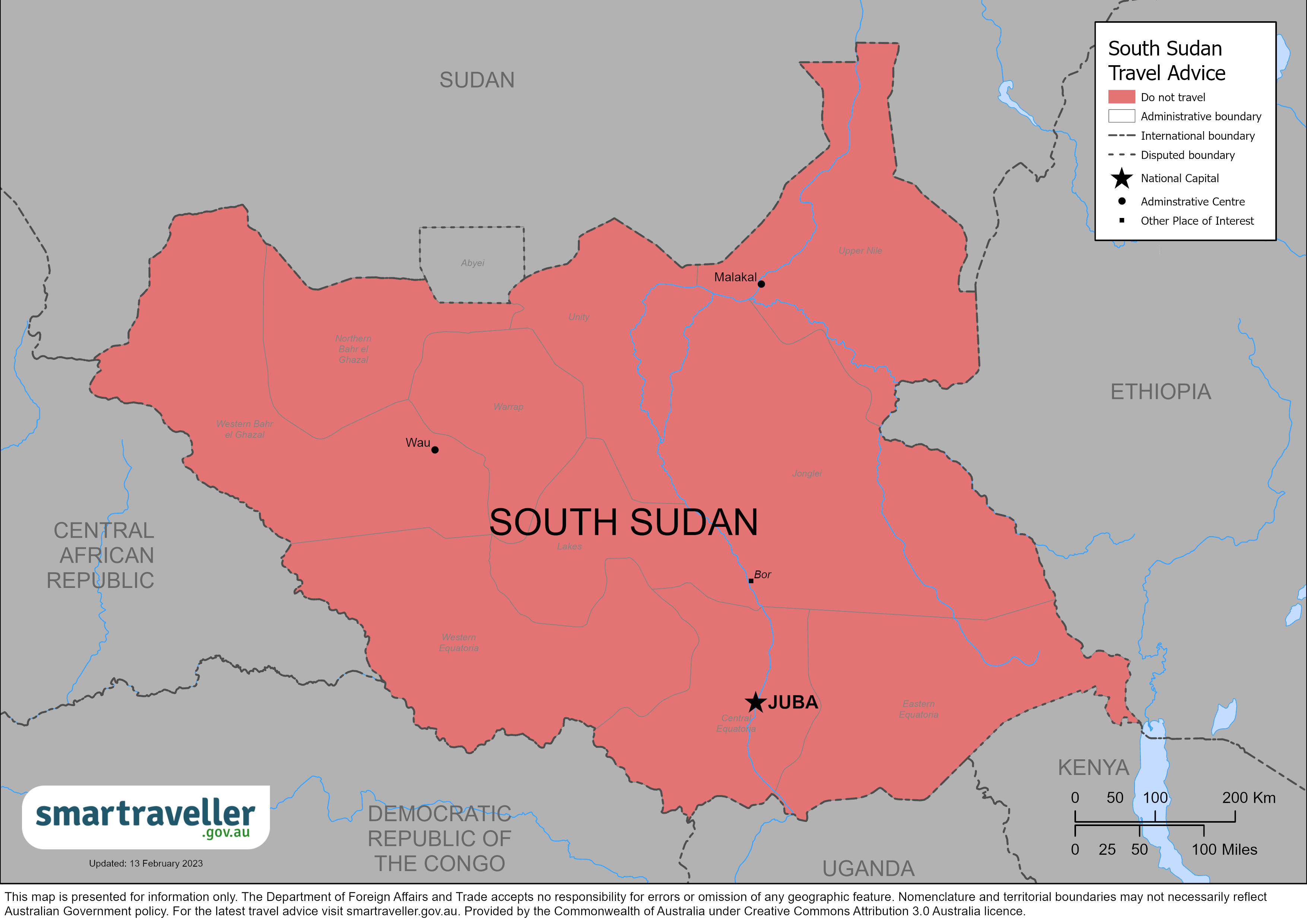 south sudan travel advisory canada