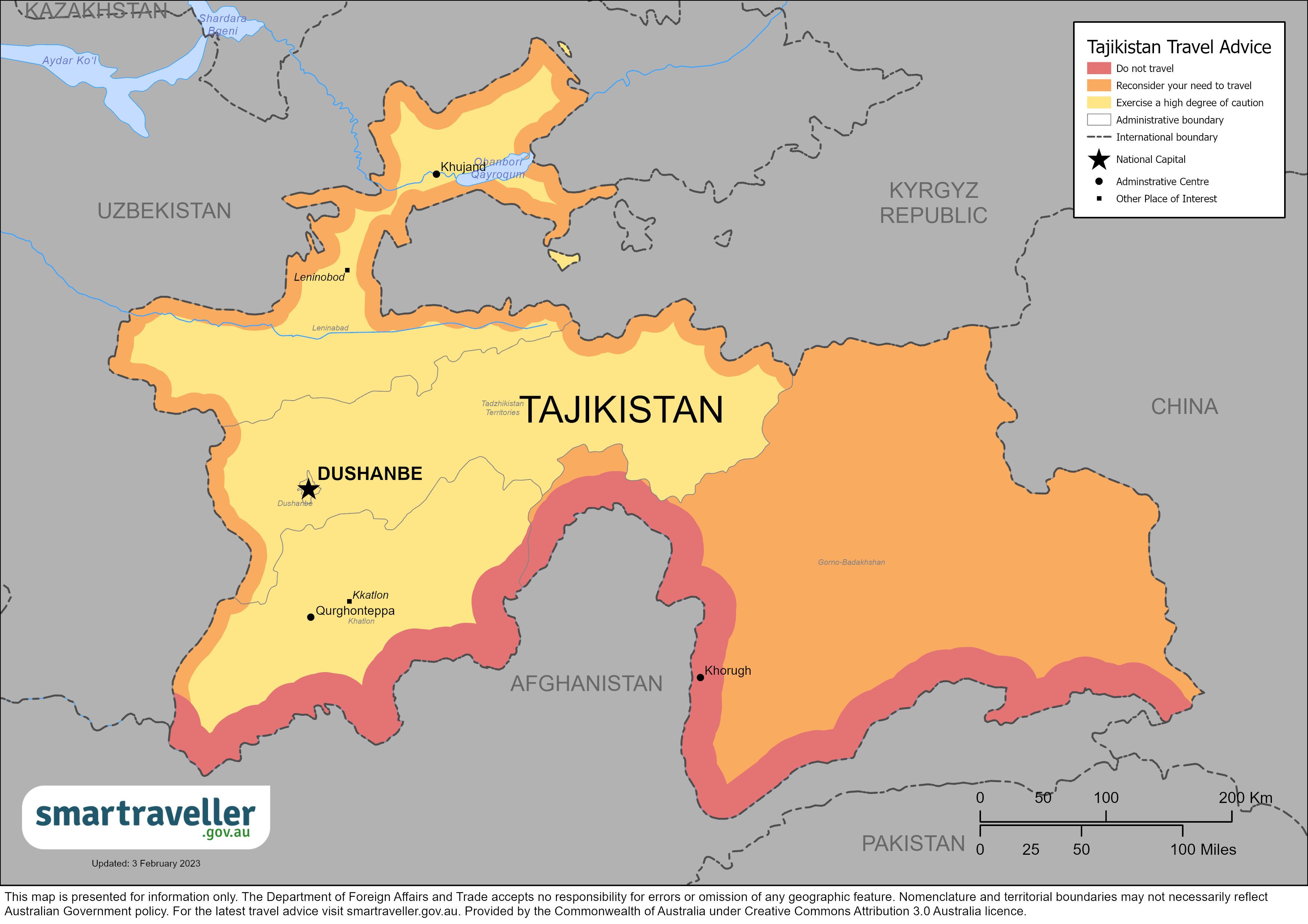 tajikistan travel advisory level