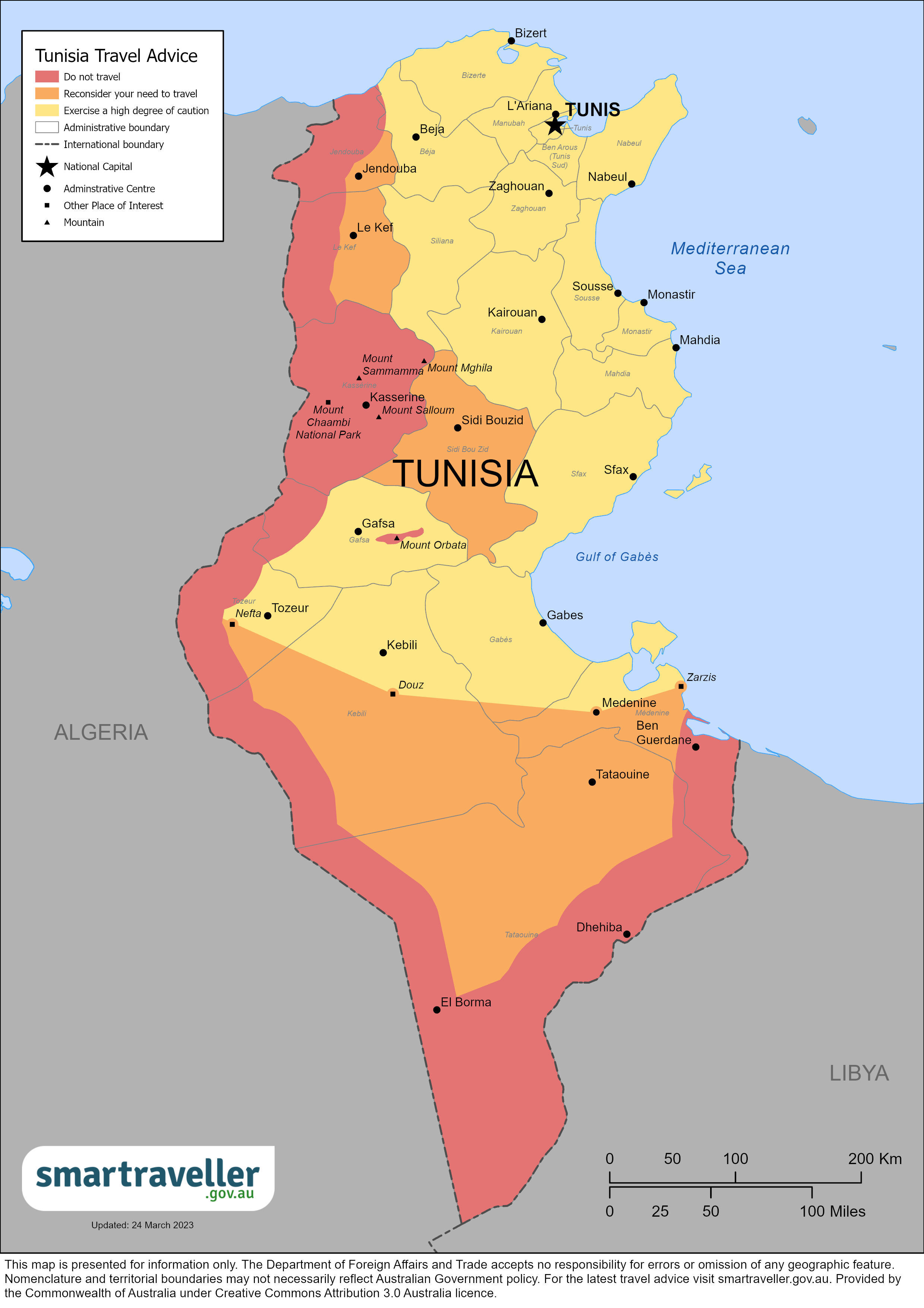 is it safe to travel to tunisia 2023 from uk