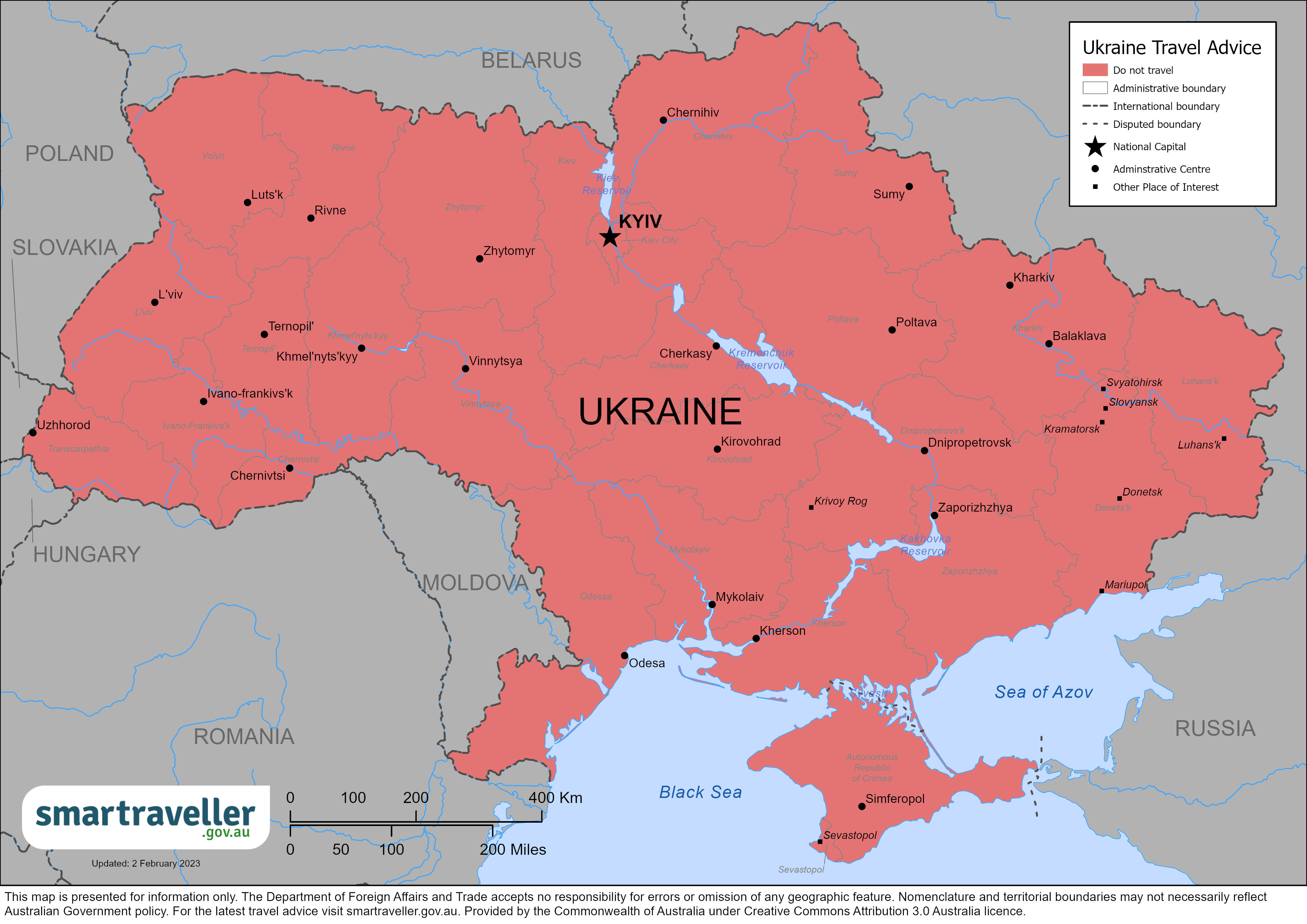 Ukraine Map March 2023