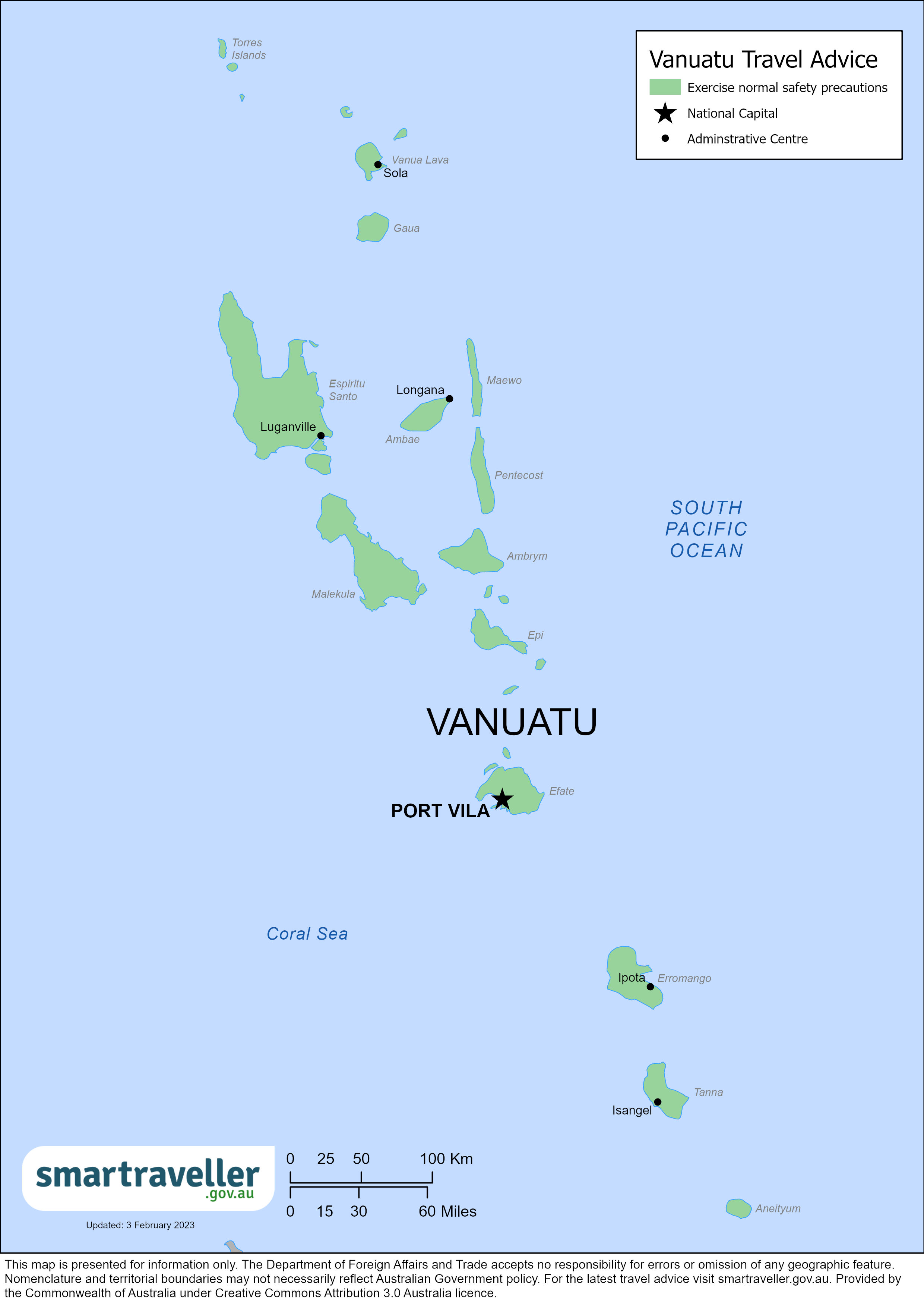 Vanuatu Map February 2023