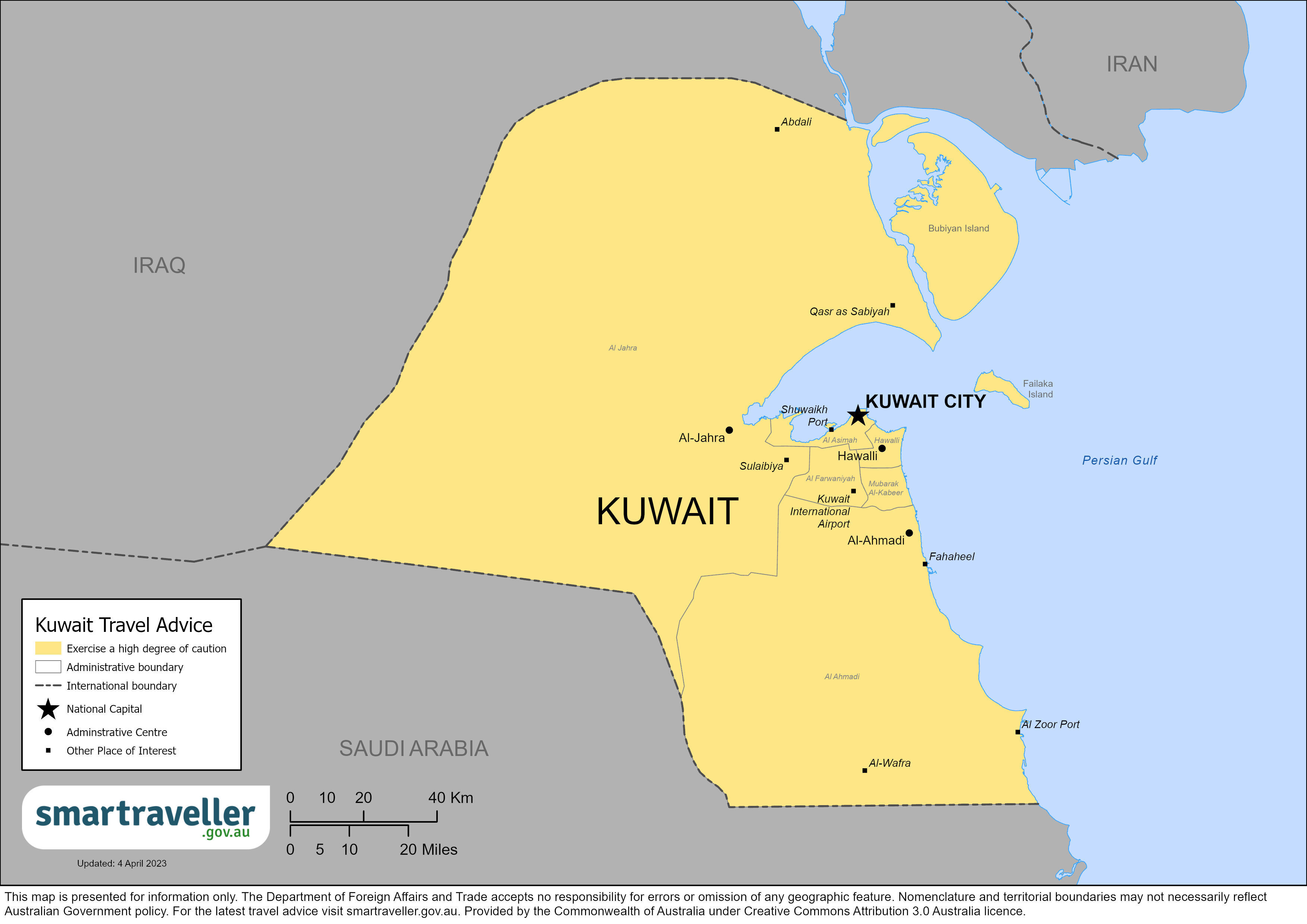 travel advisory for kuwait