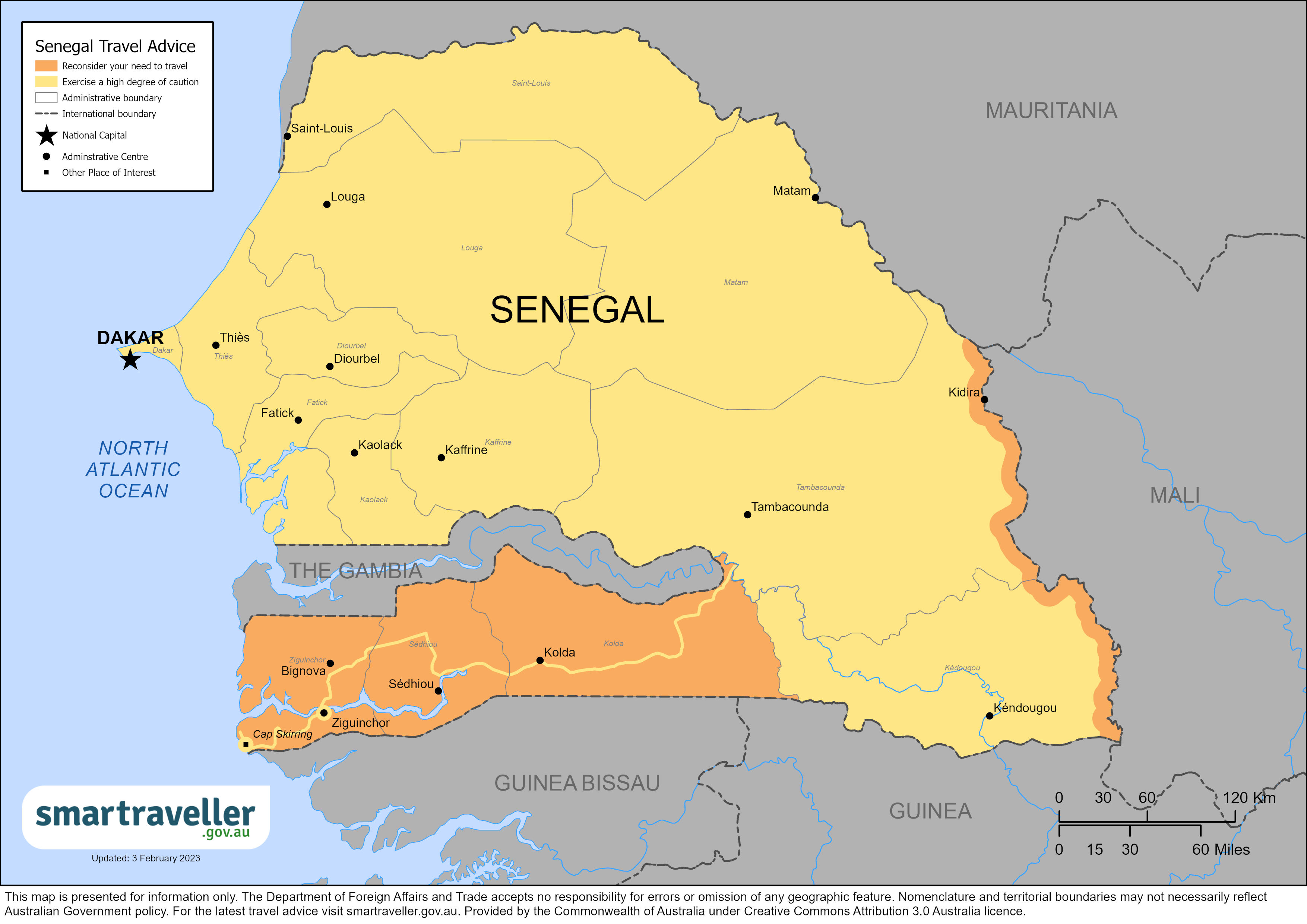 travel warnings senegal