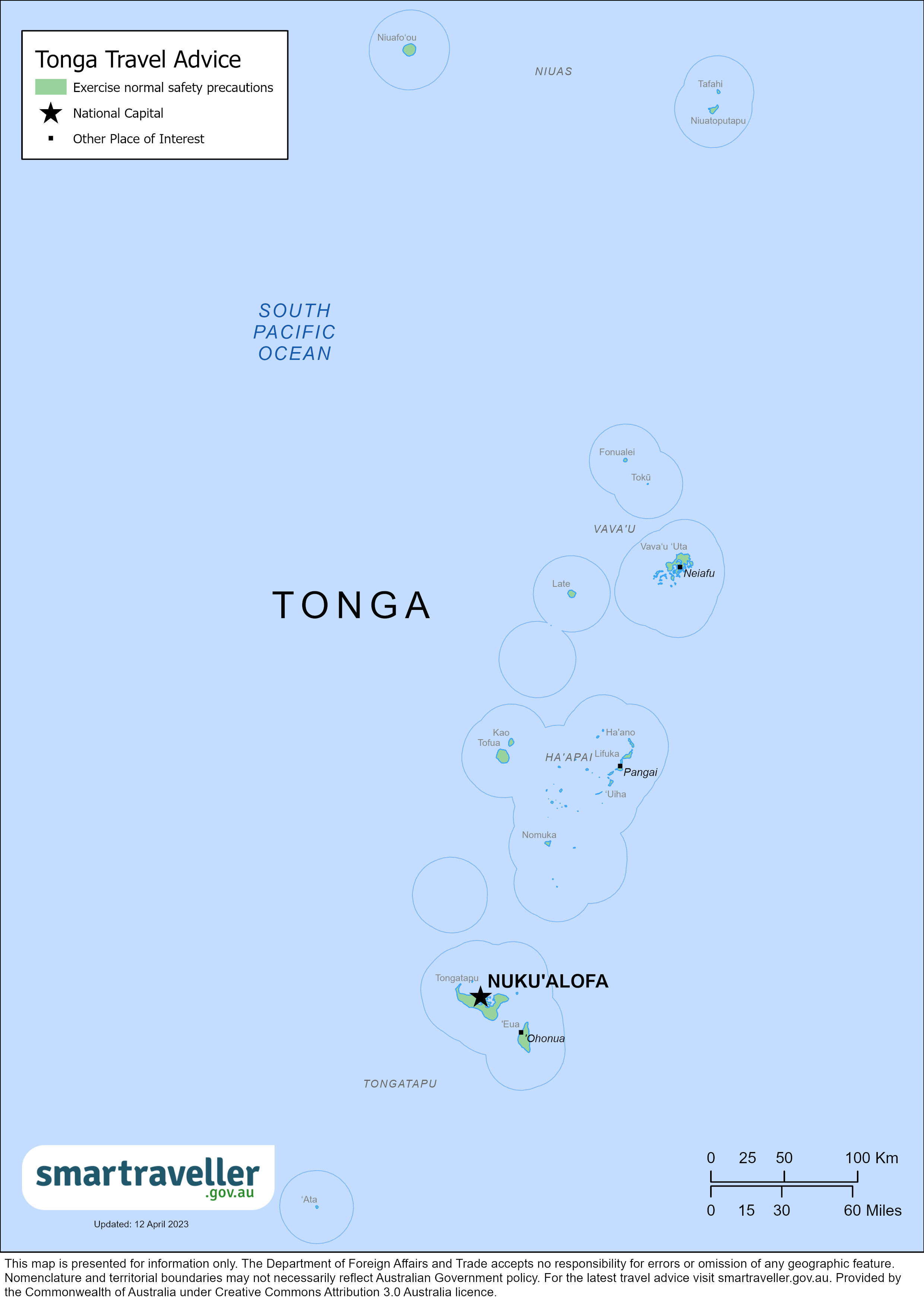 Tonga Map April 2023