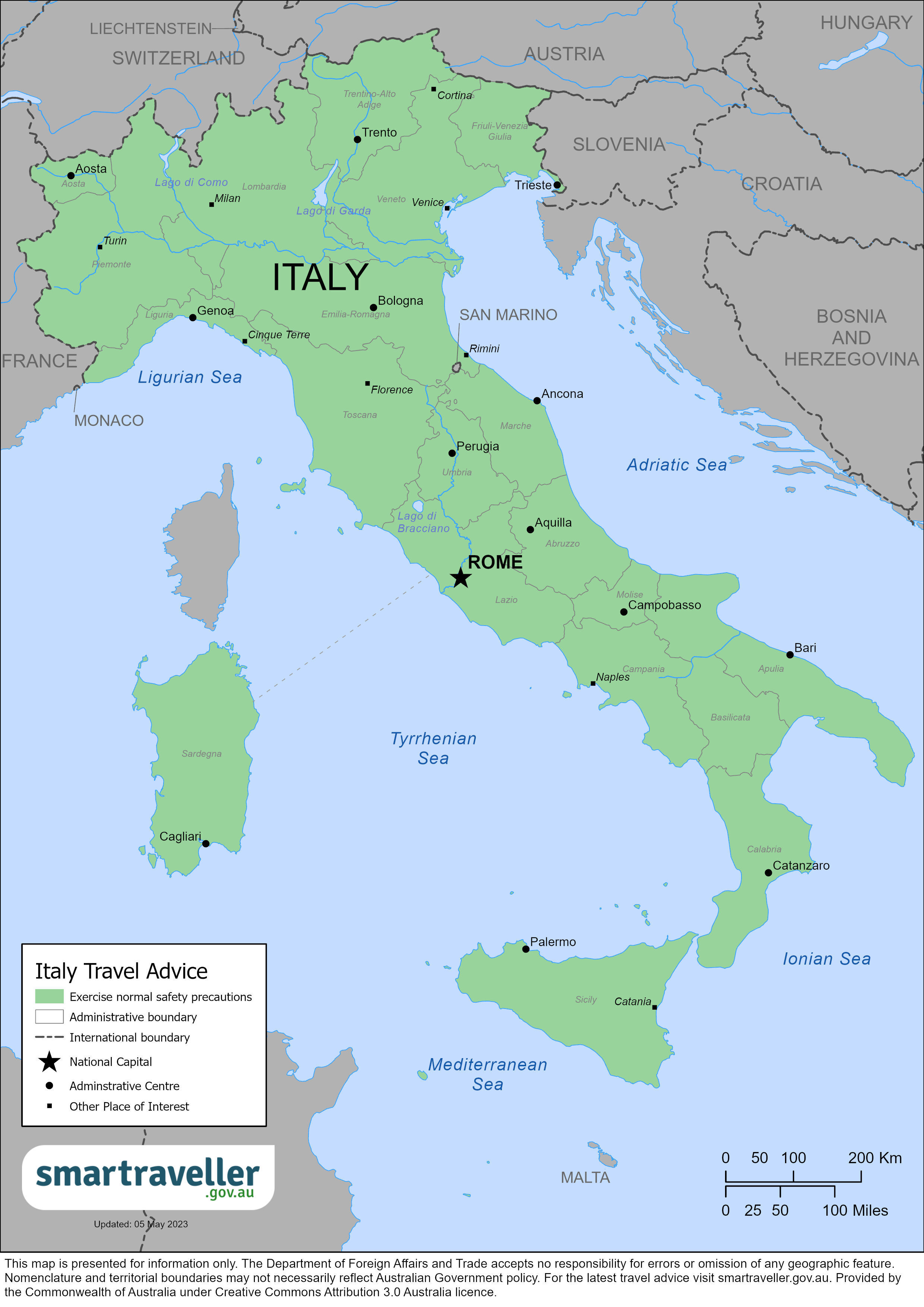 Italy Map May 2023