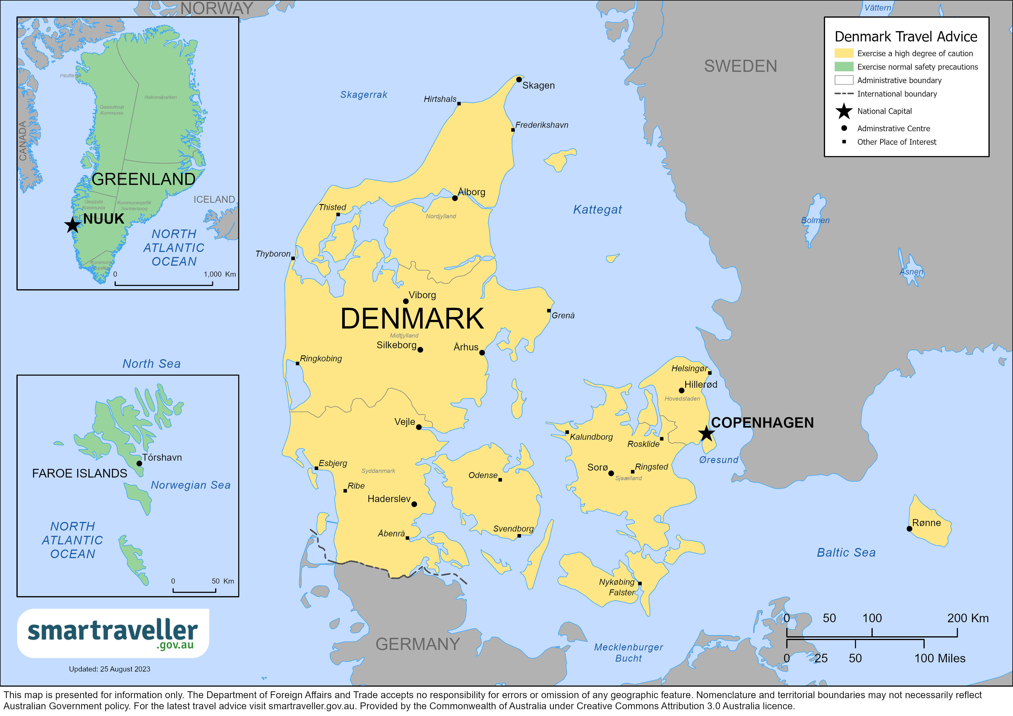 Denmark Map August 2023