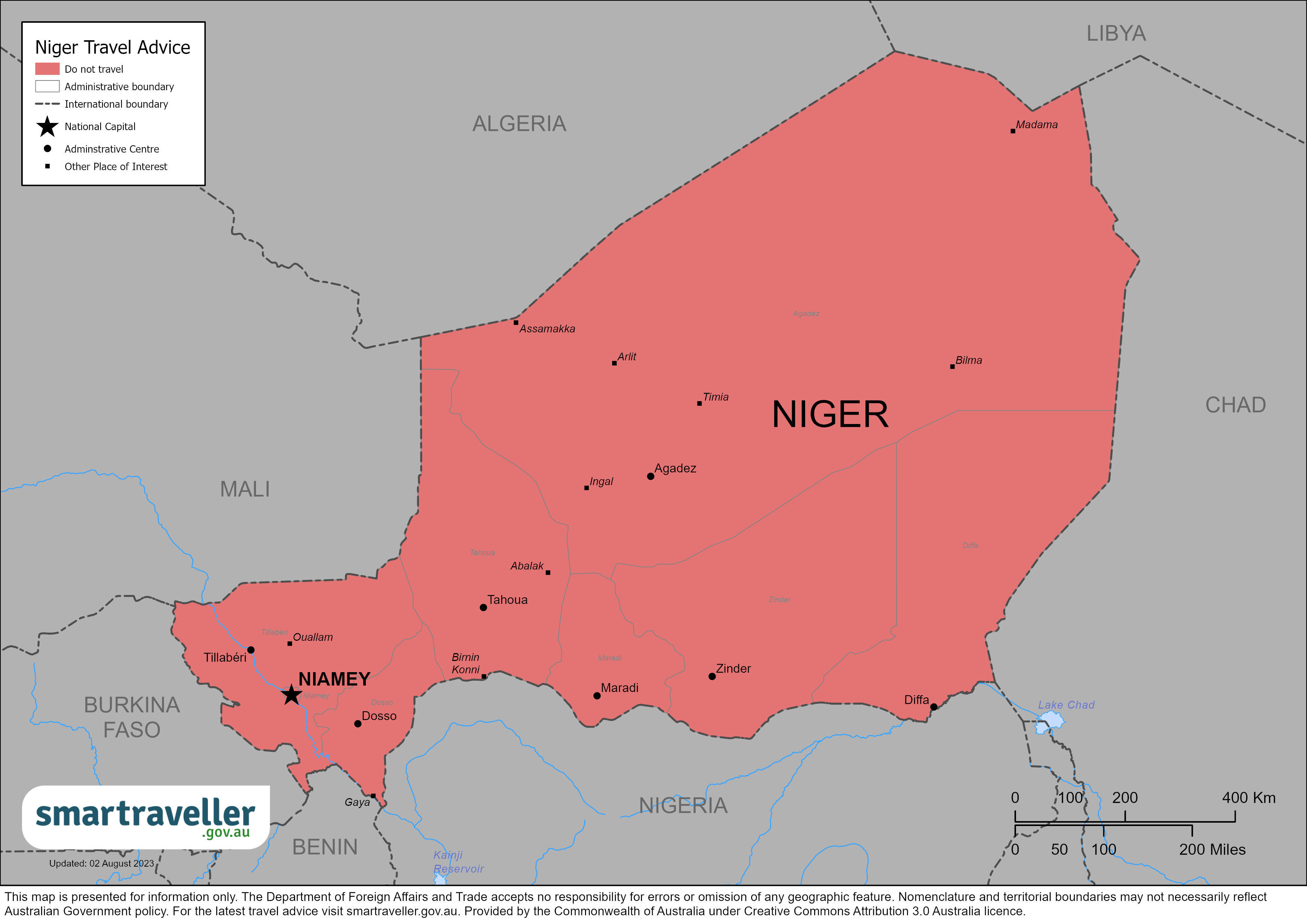 Niger Map August 2023