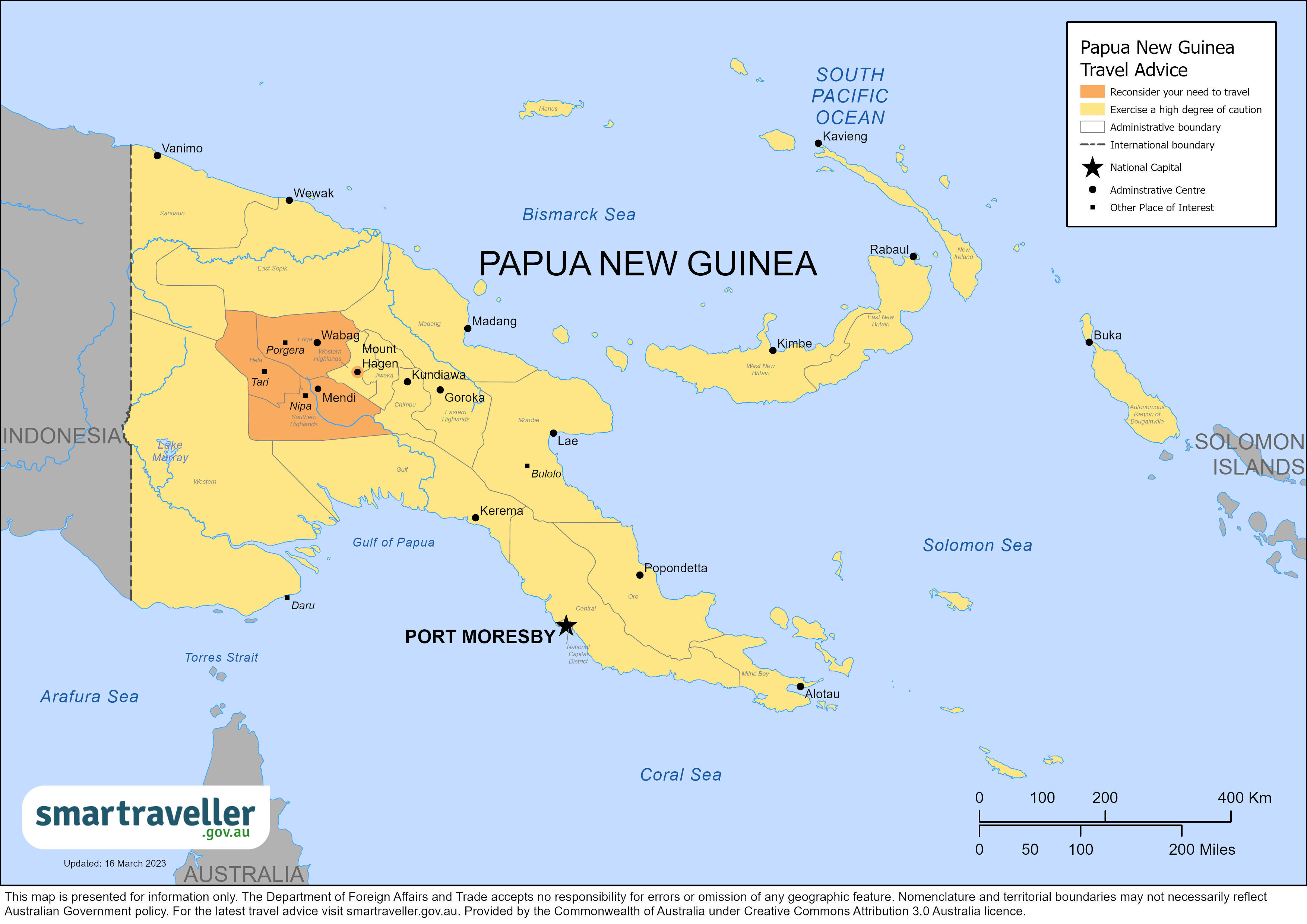 Papua New Guinea Map September 2023