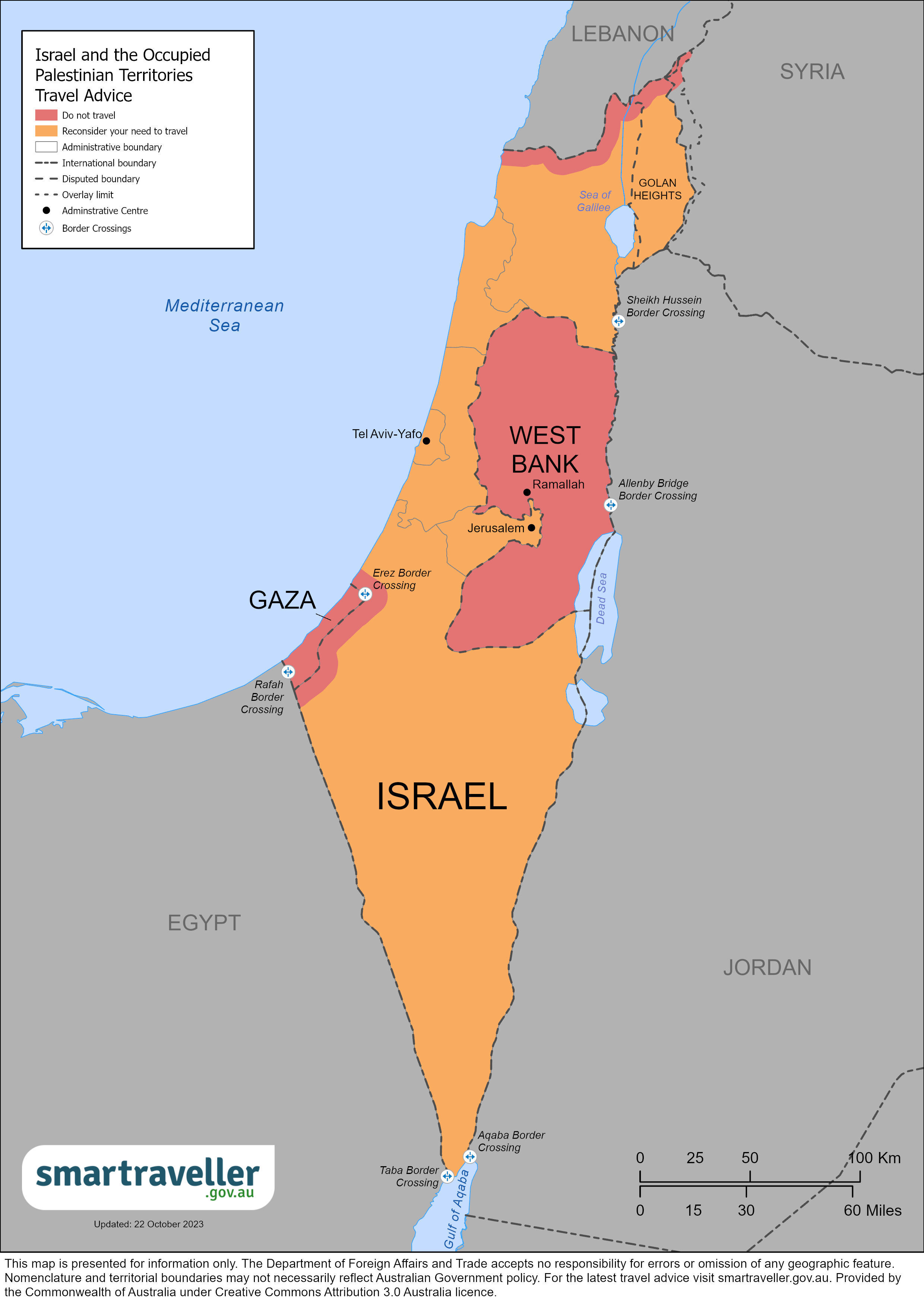 Israel and the Occupied Palestinian Territories map October 2023