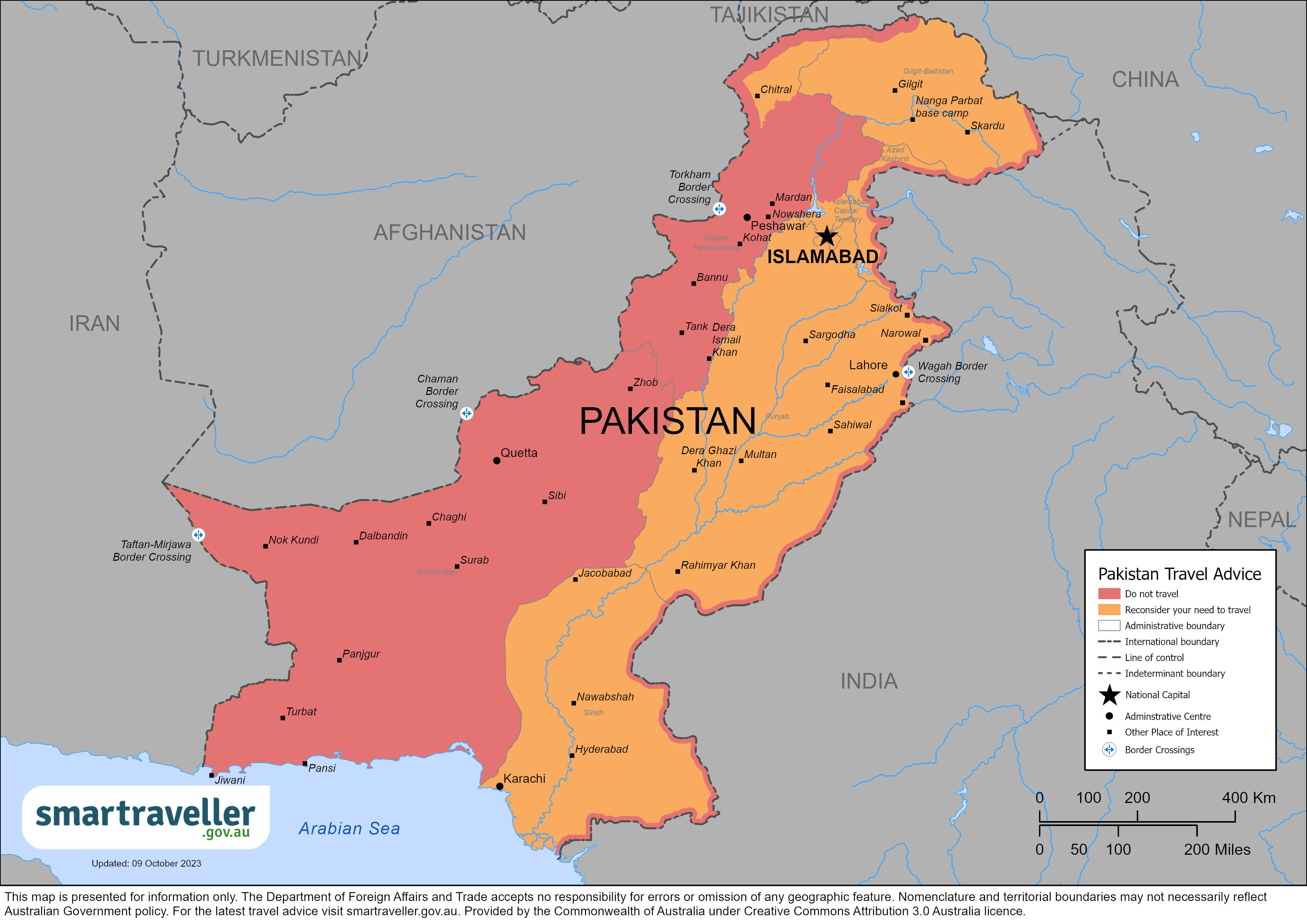 Pakistan map October 2023