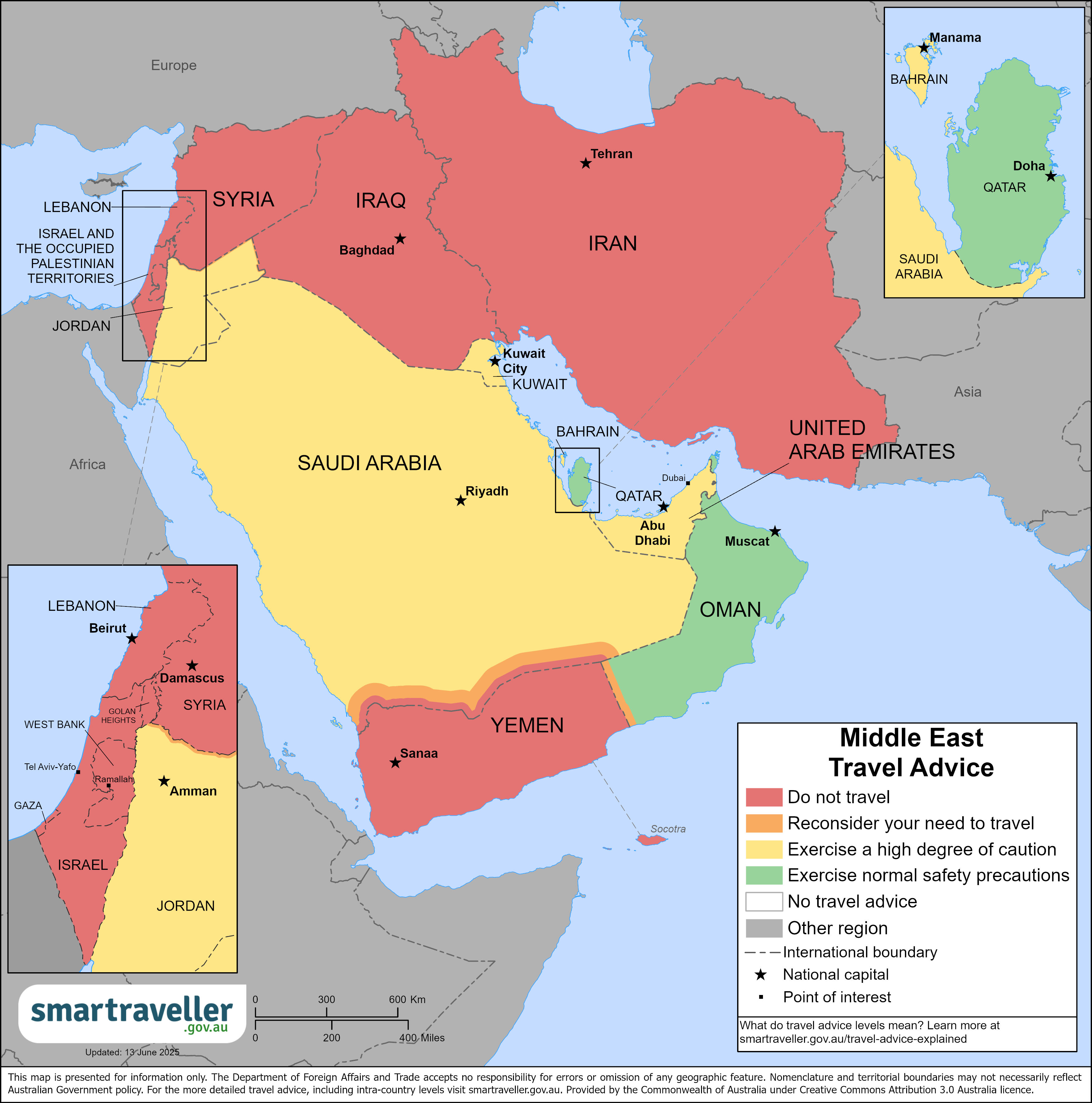 Middle East Map 13 June 2025