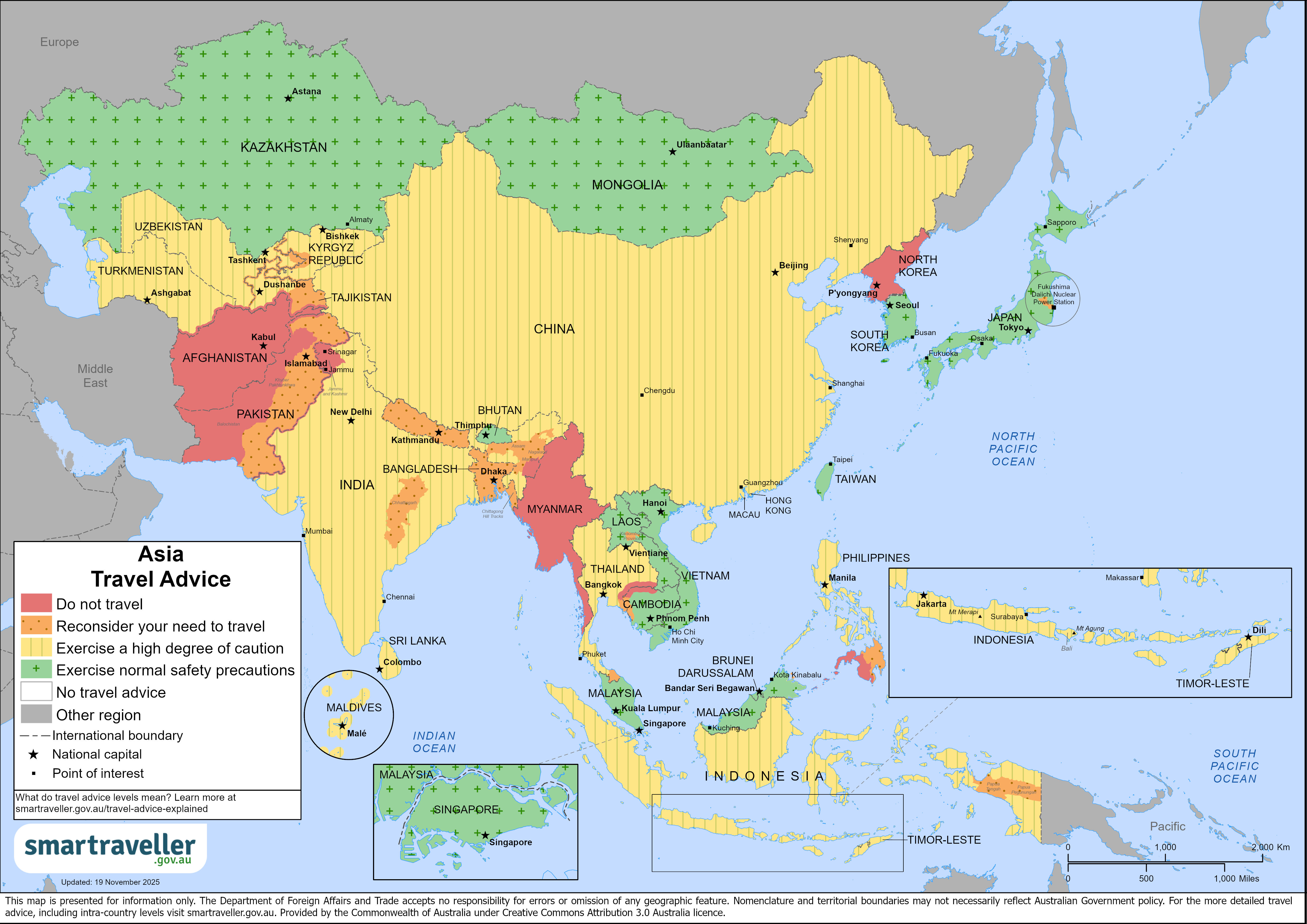 Asia region map