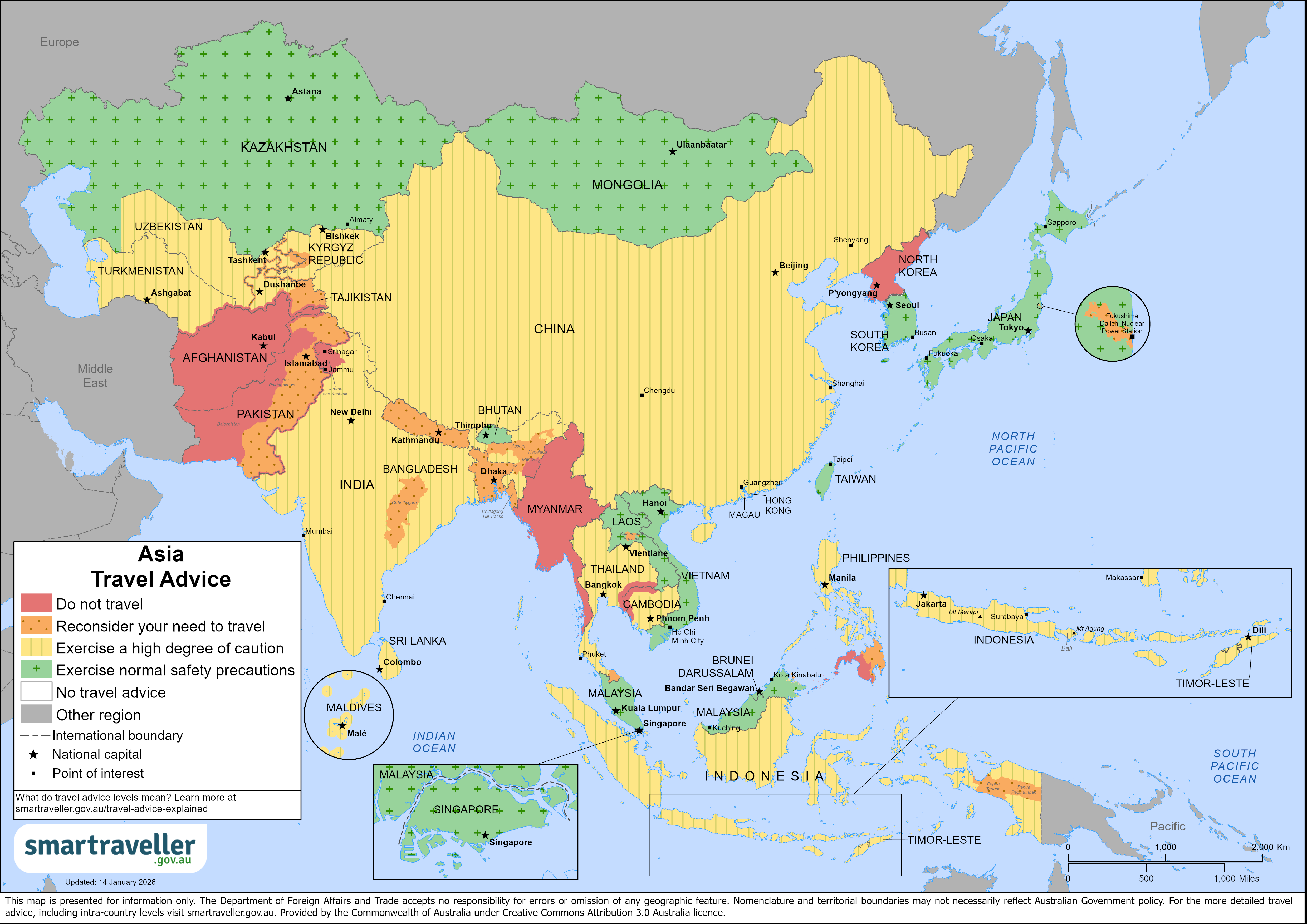 Asia region map
