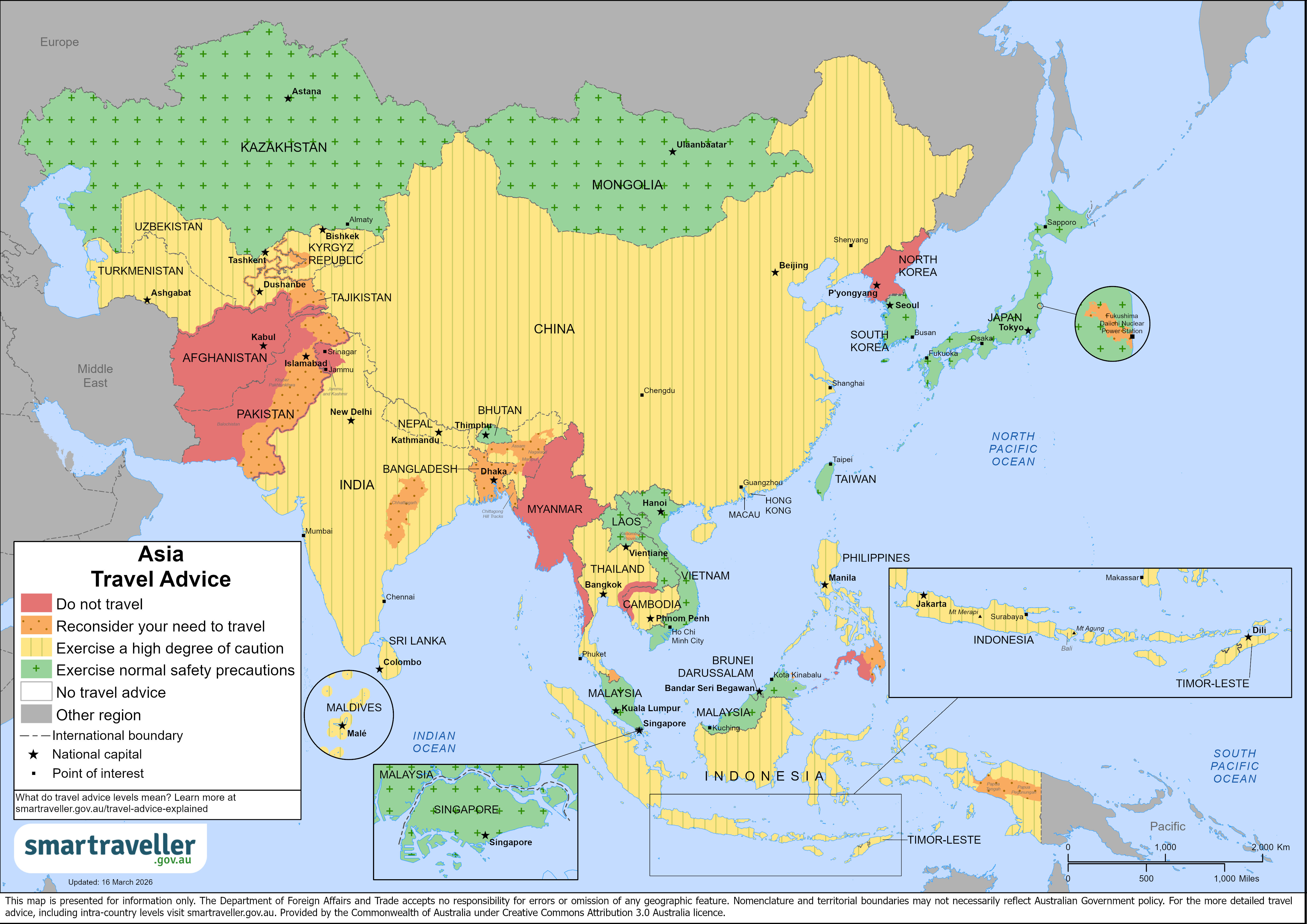 Asia region map
