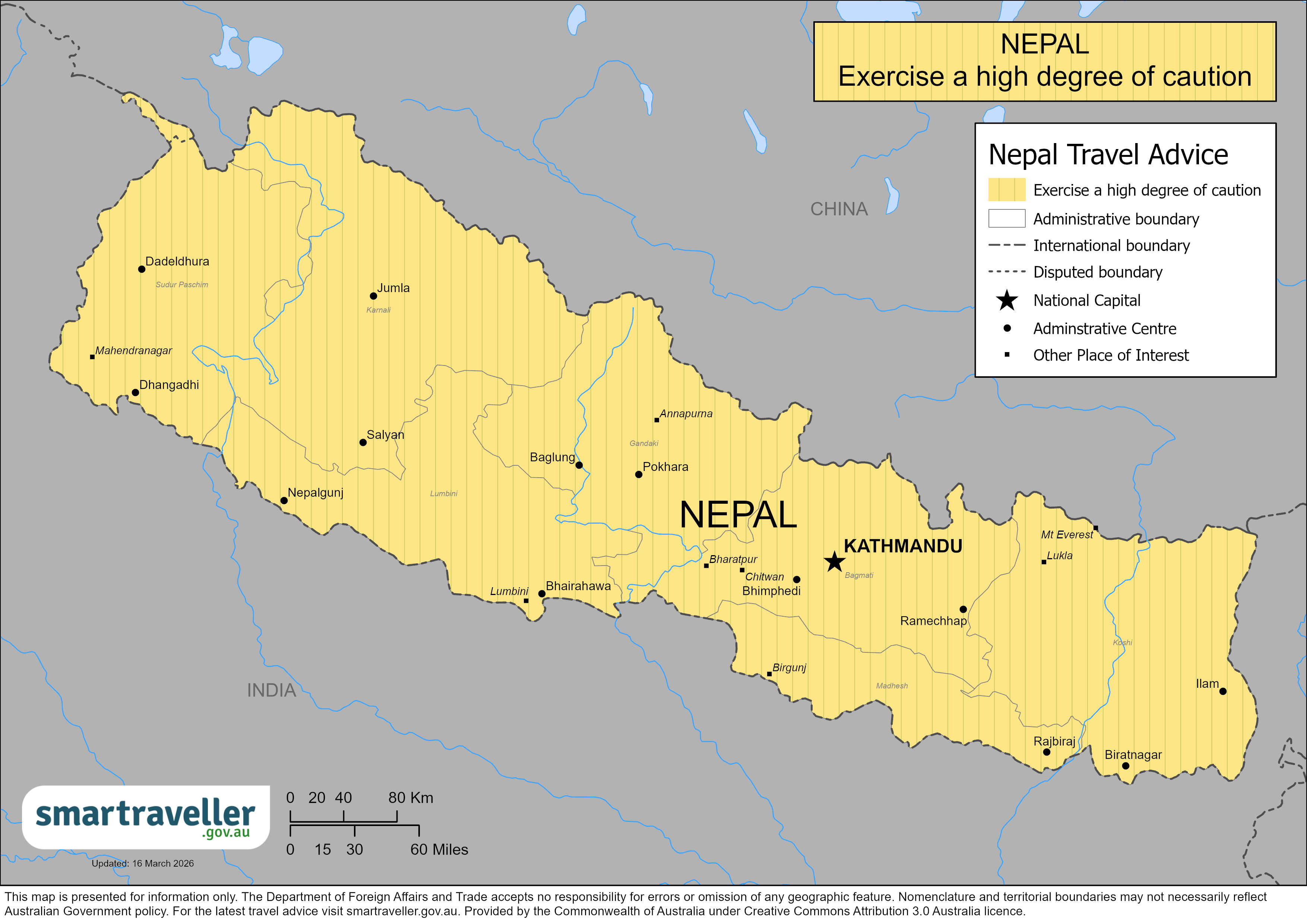 Nepal country map