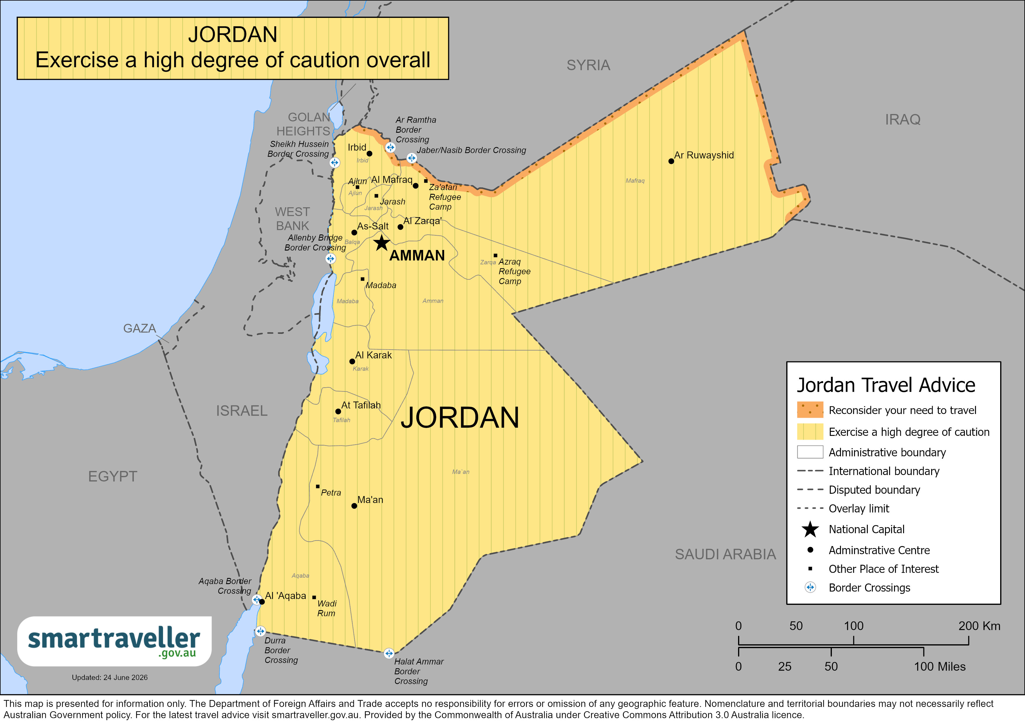 Jordan country map
