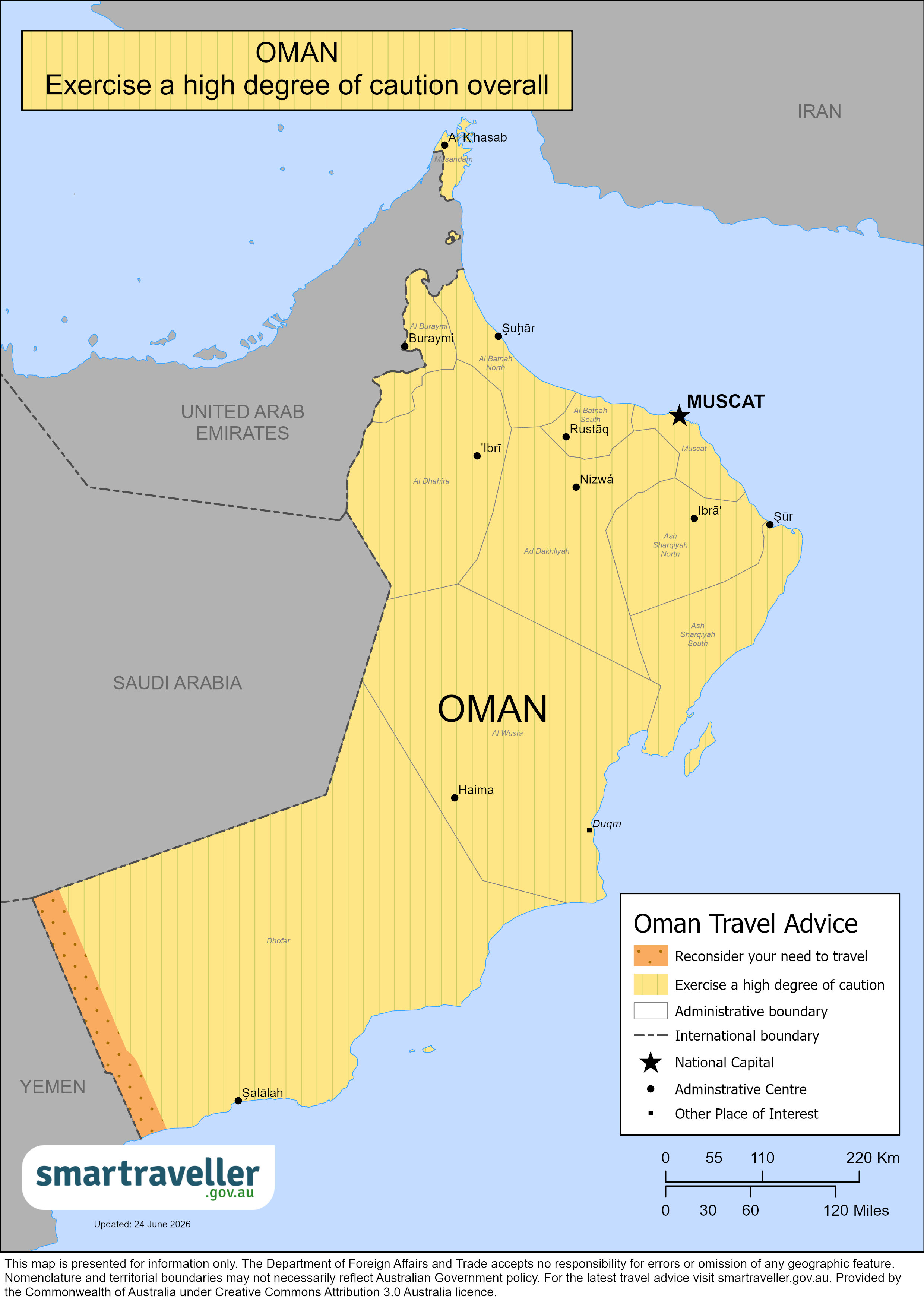 Oman country map
