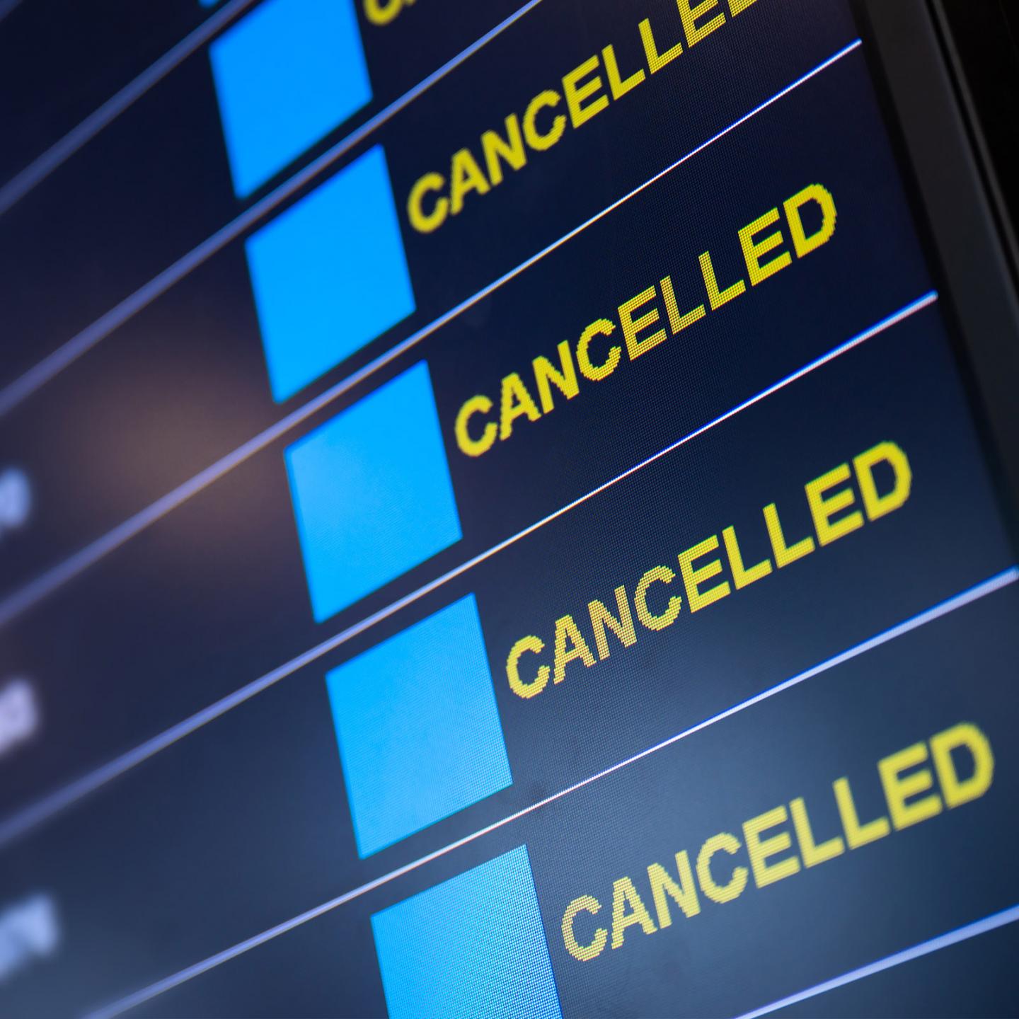 image of cancelled flights banner