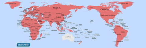 World map do not travel level 4